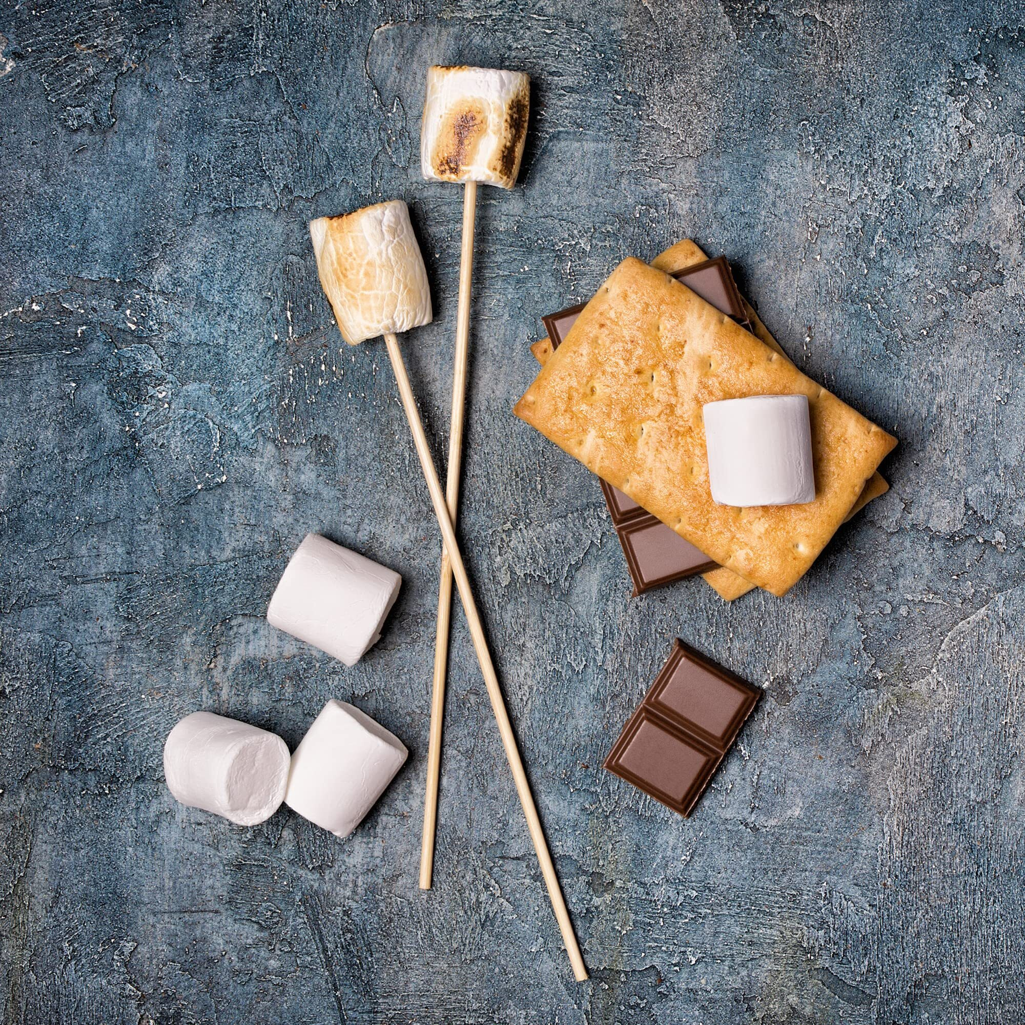 112 Piece S'Mores Kit - Makes Up To 24 S'Mores - Includes 30"" Roasting Sticks, Chocolate, Graham Crackers, And Marshmallows - Perfect For Camping, Outdoor Fire Pits, Birthday Parties