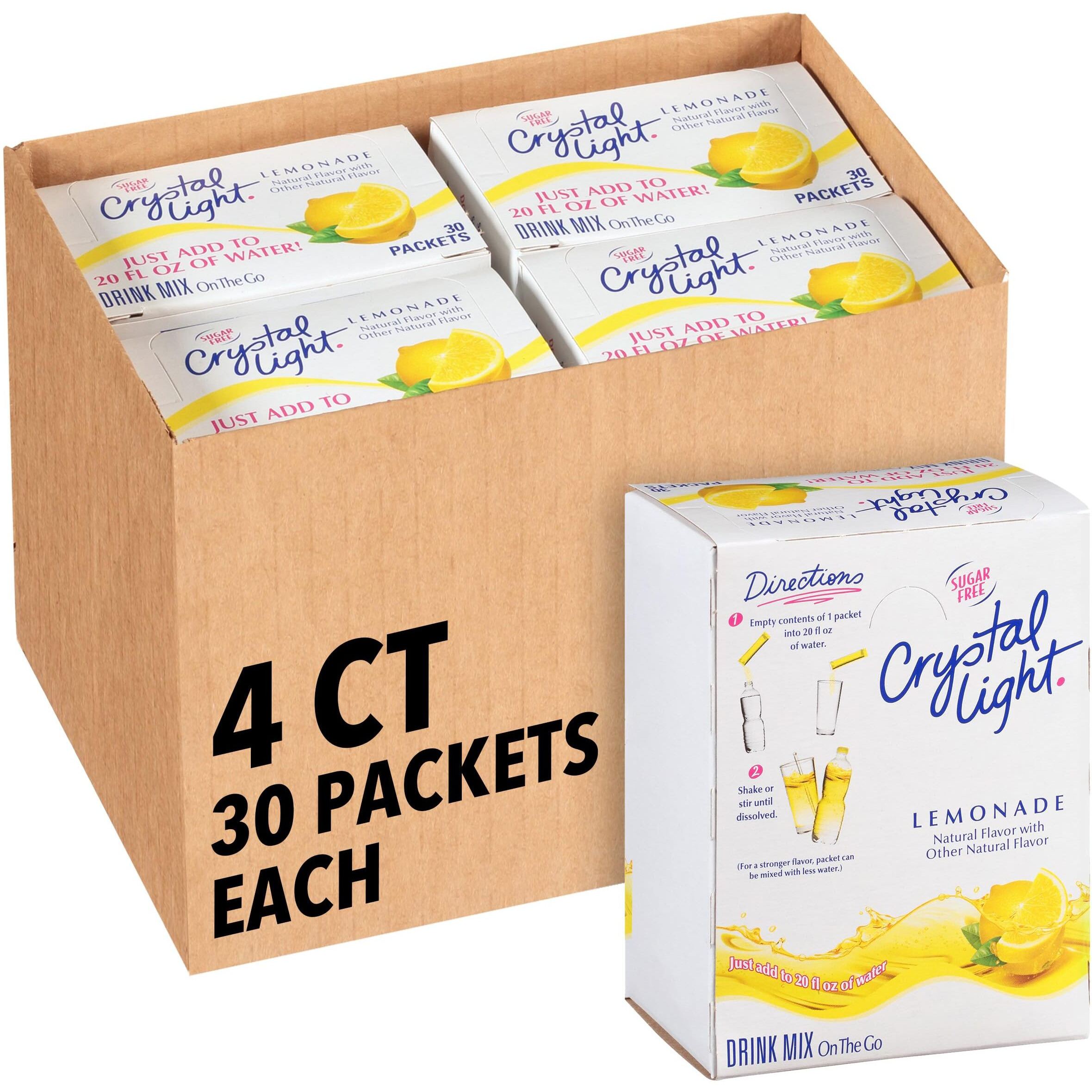 Crystal Light Sugar-Free Lemonade On-The-Go Powdered Drink Mix 120 Count
