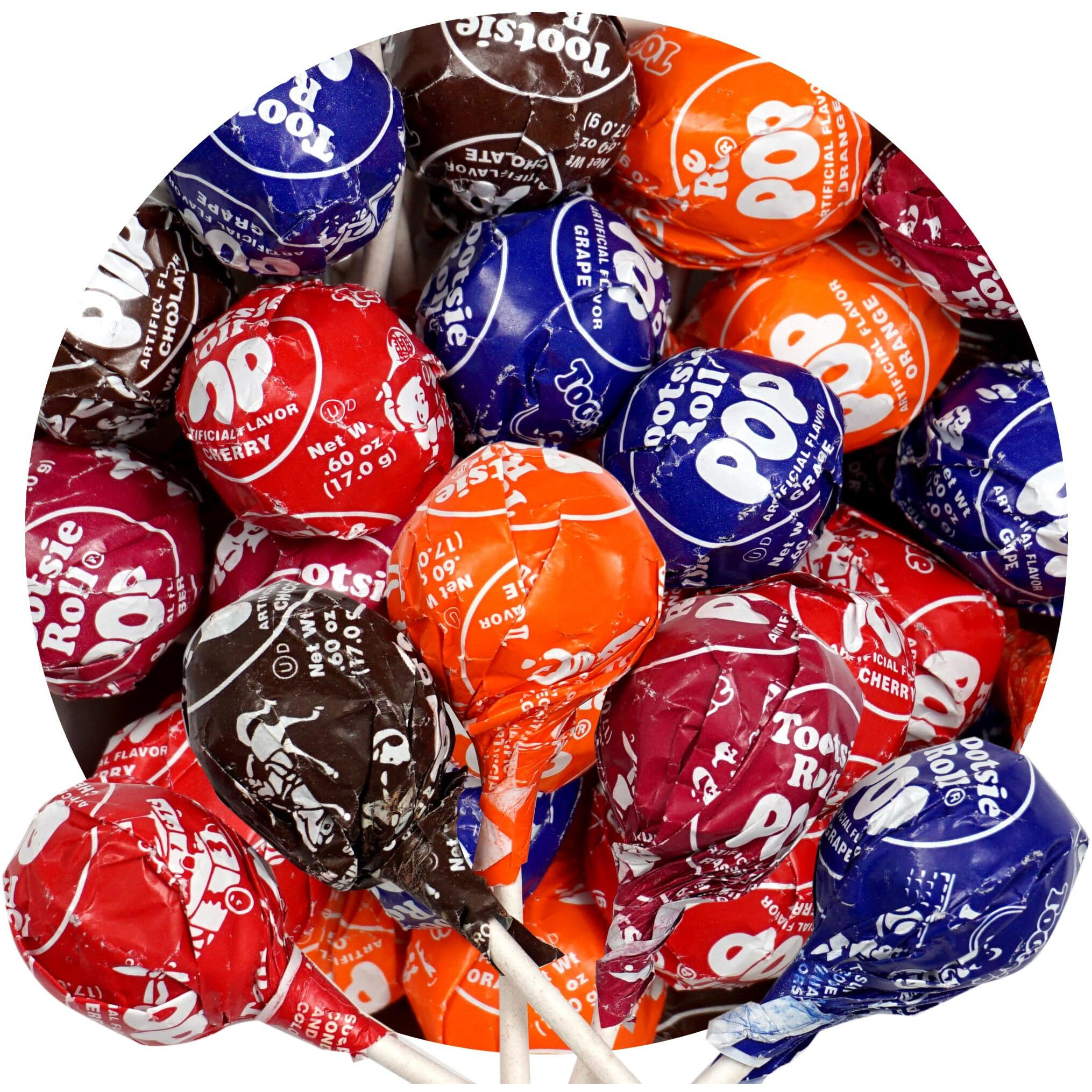 Tootsie Roll Pops With Chocolate Tootsie Roll Center, 2Lb Bulk Bag (Approx 44 Count), Original Assorted Fruit Flavors, The Hampton Popcorn & Candy Company