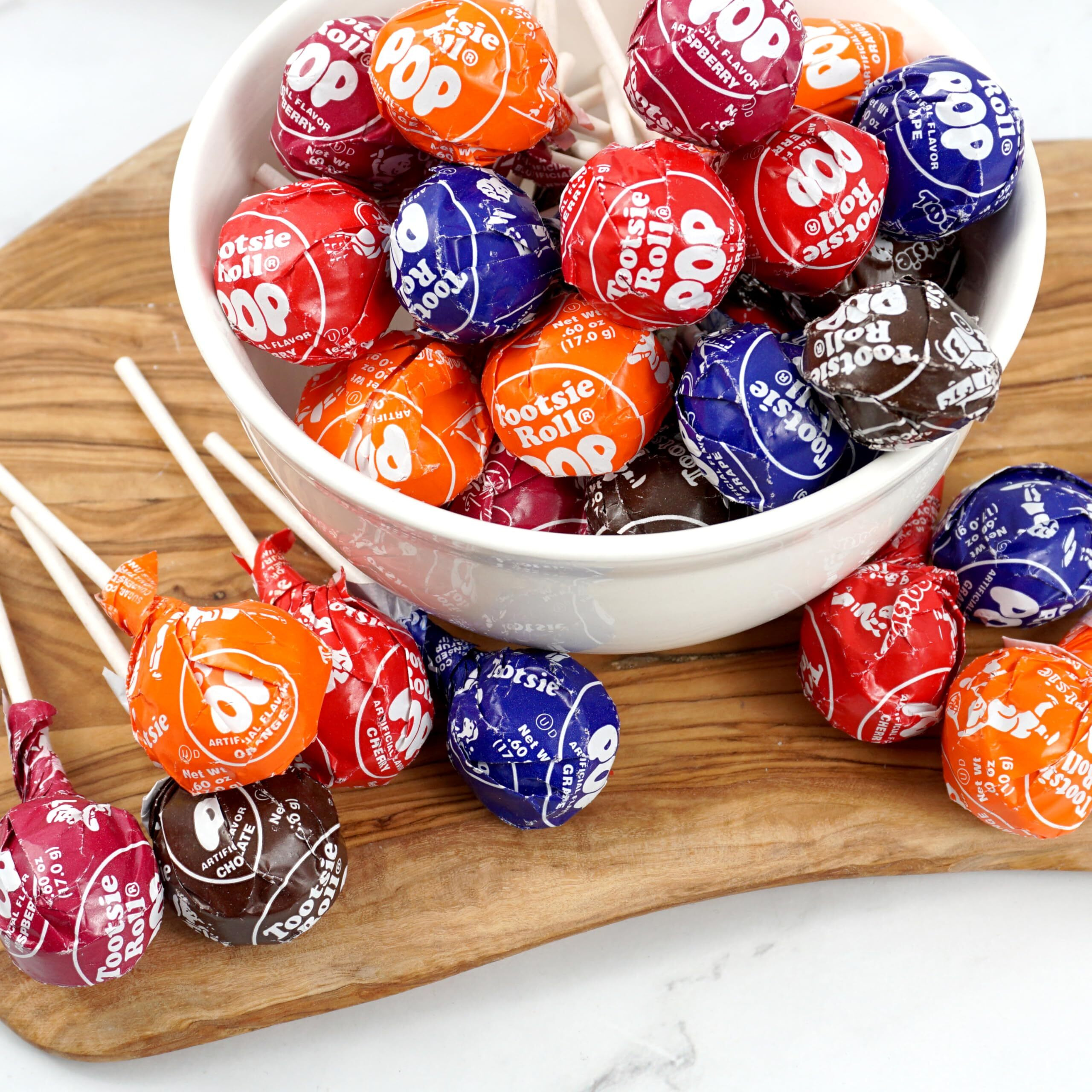 Tootsie Roll Pops With Chocolate Tootsie Roll Center, 2Lb Bulk Bag (Approx 44 Count), Original Assorted Fruit Flavors, The Hampton Popcorn & Candy Company