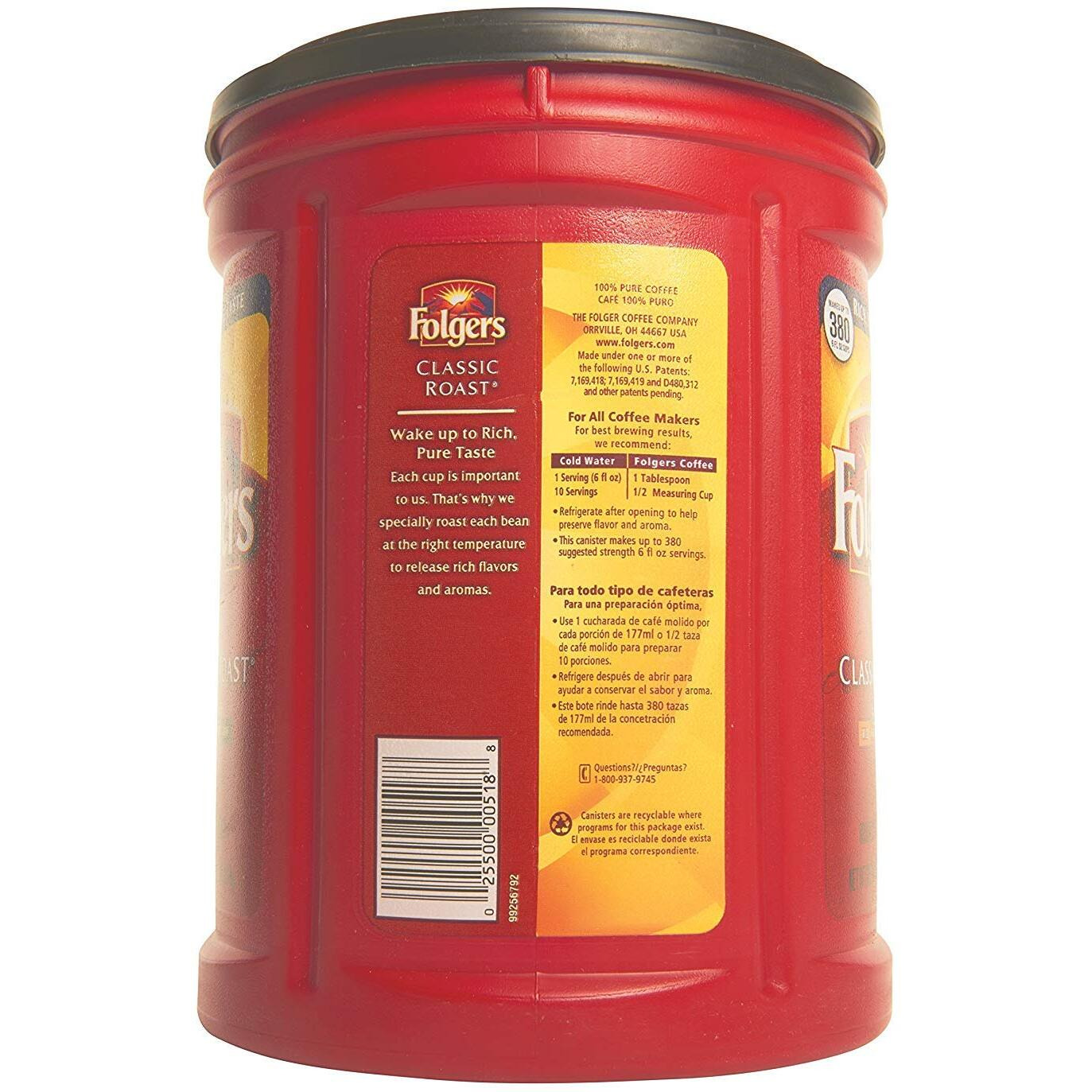 Folgers Ground Coffee 48 Oz, 4 Cans