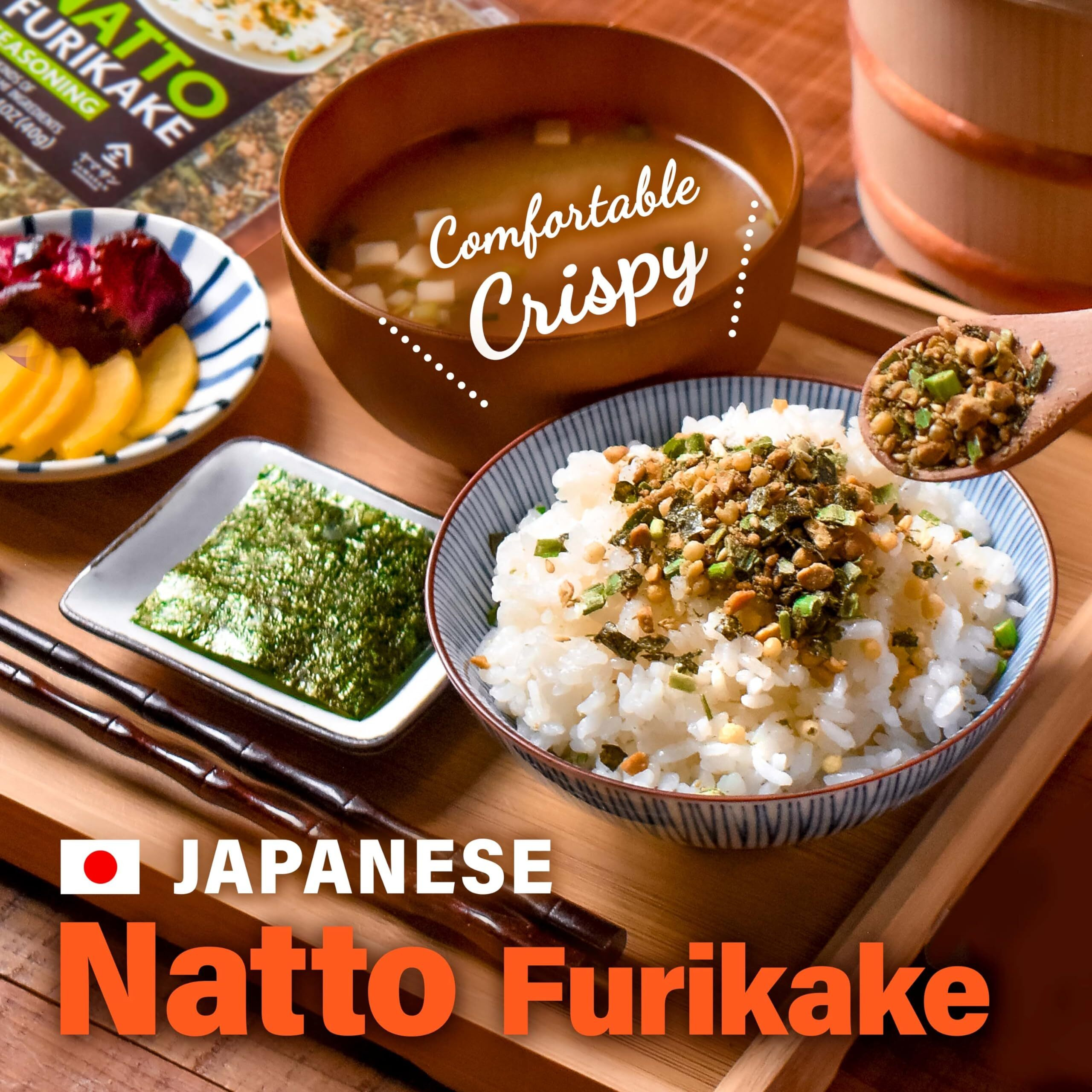 Japanese Natto Furikake Seasoning, Super Food Natto, Freeze-Dried Natto,6 Kinds Of Umami Ingredients, Rice Topping, Delicious Flavor Of Various Foods, Made In Japan 40G(1.4Oz) Yamasan