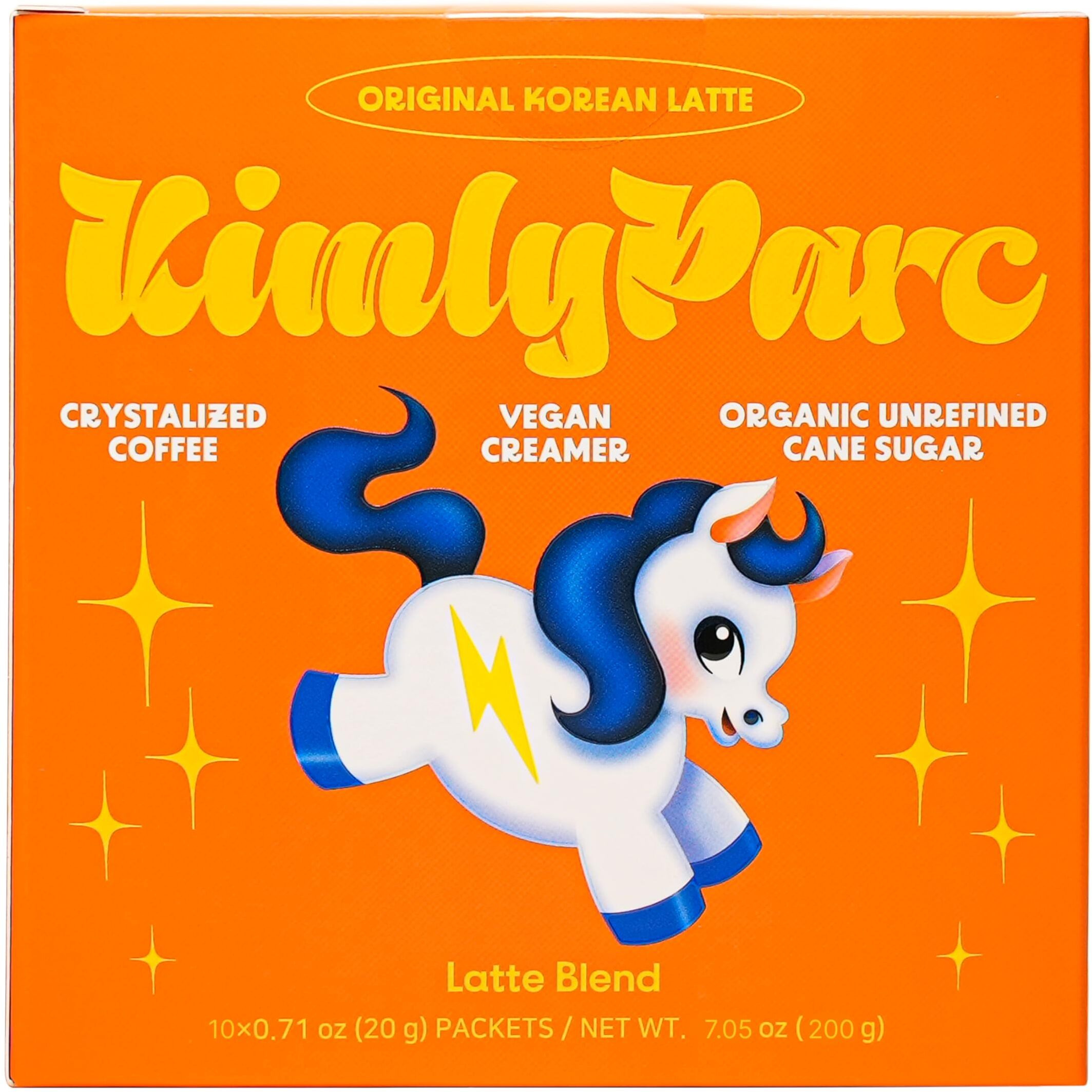 Kimlyparc Premium Instant Coffee Original Korean Latte With Vegan Creamer, Organic Unrefined Cane Sugar, Himalayan Pink Salt - Lactose & Gluten Free(10 Single Serve Packets)