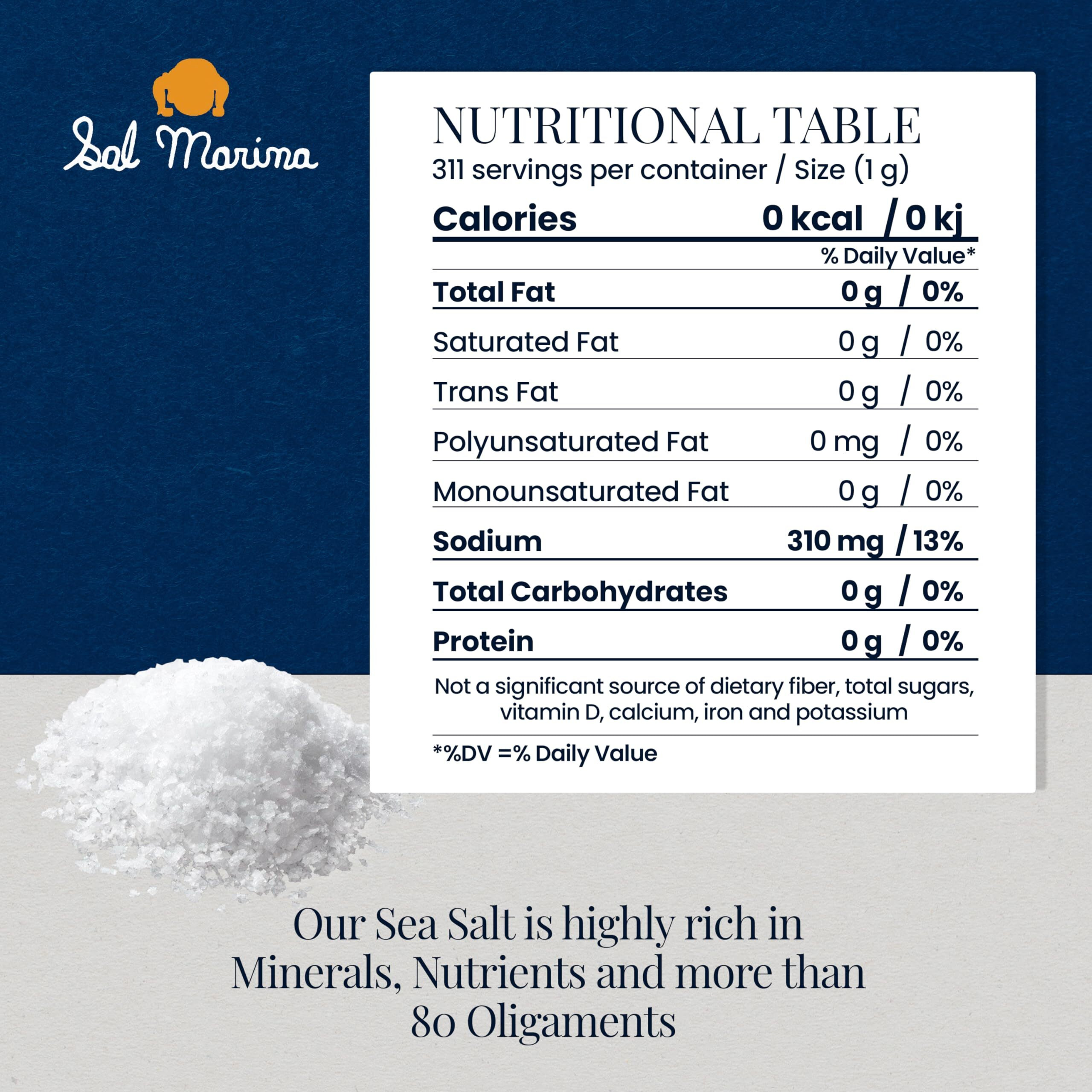 Sal Marina | Unrefined Colima Sea Salt 11Oz | Kosher Salt 100% Natural - Vegan Gluten Free Organic Table Salt Seasoning Food