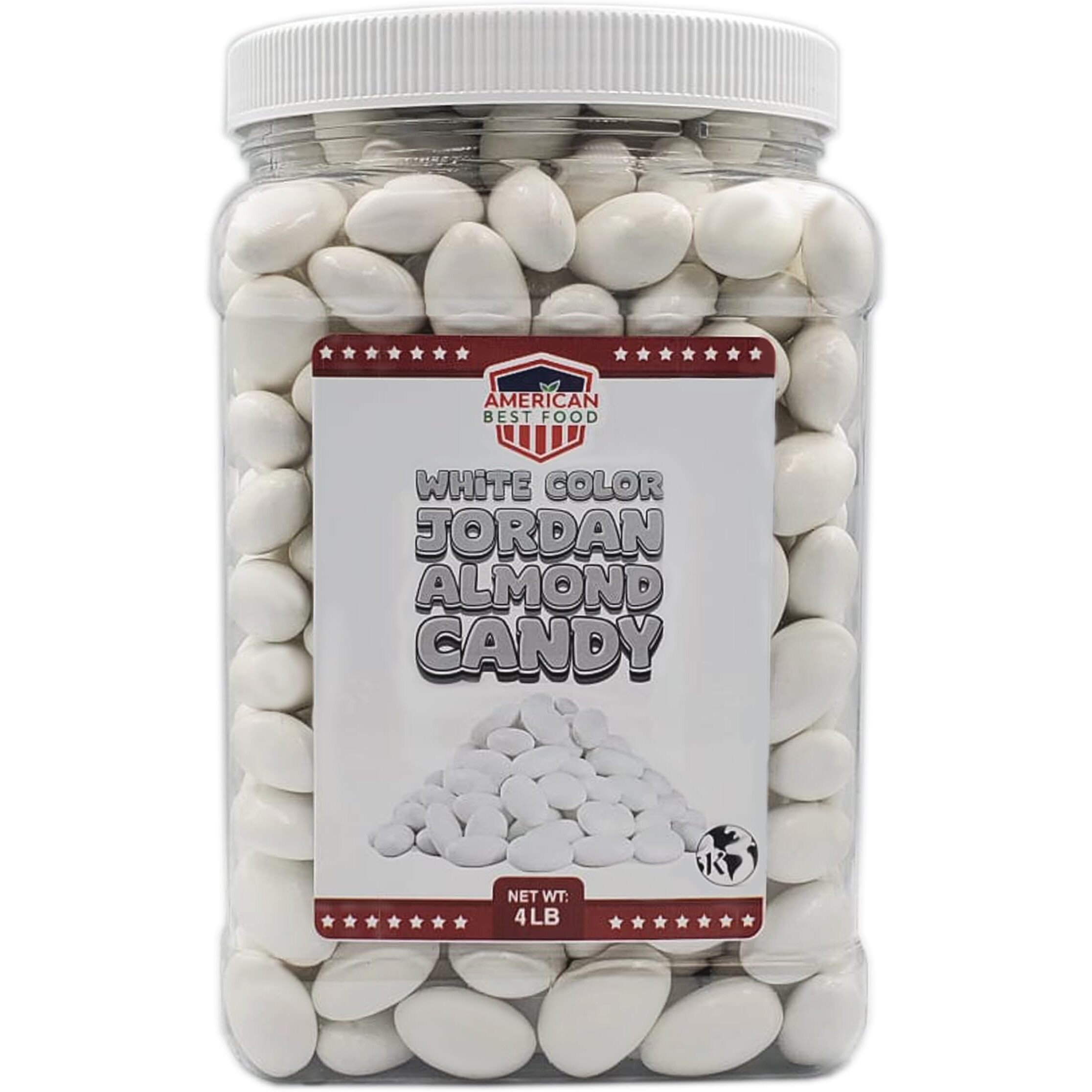 American Best Food Pastel Color Jordan Almonds In Jar, Kosher (4 Pound, White)