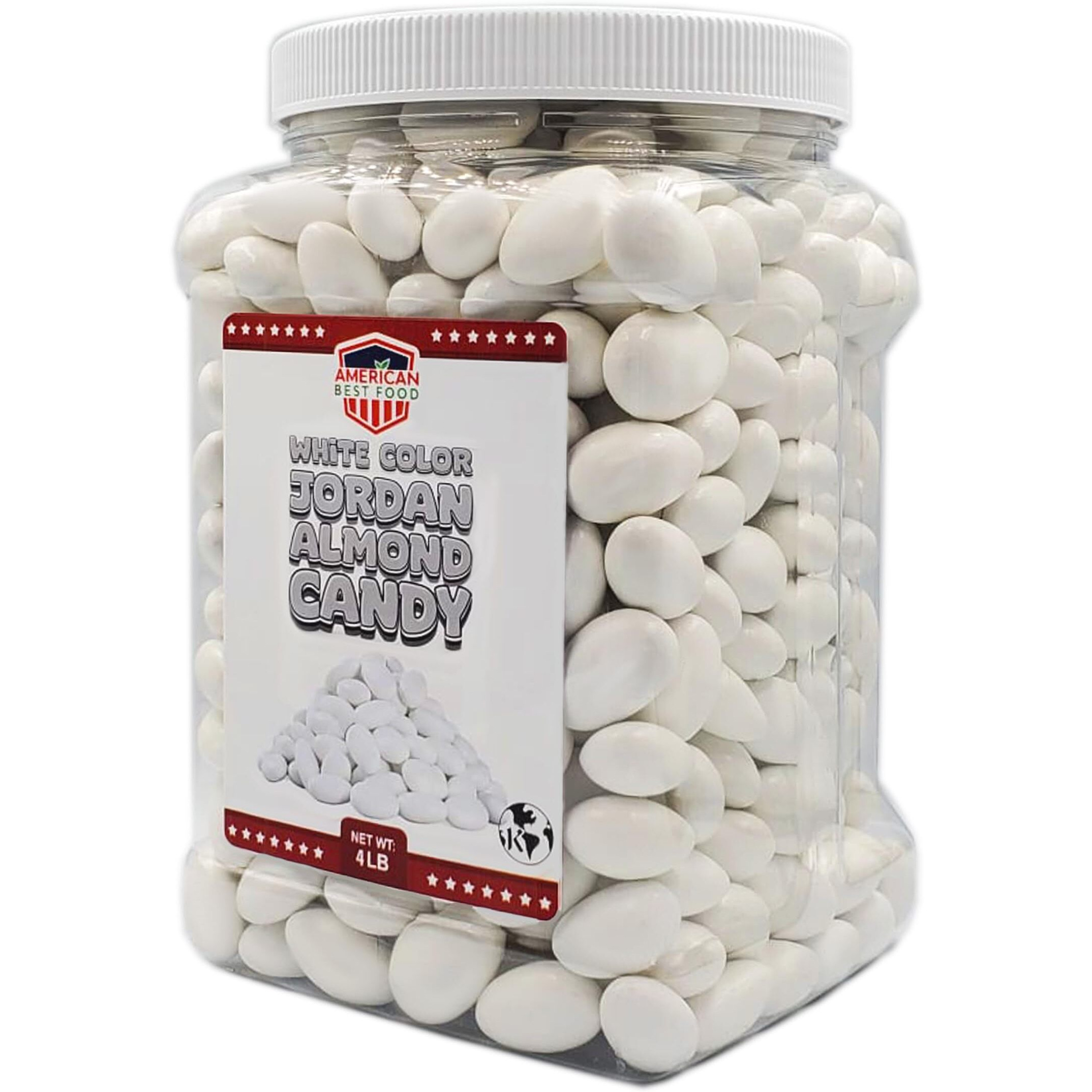 American Best Food Pastel Color Jordan Almonds In Jar, Kosher (4 Pound, White)