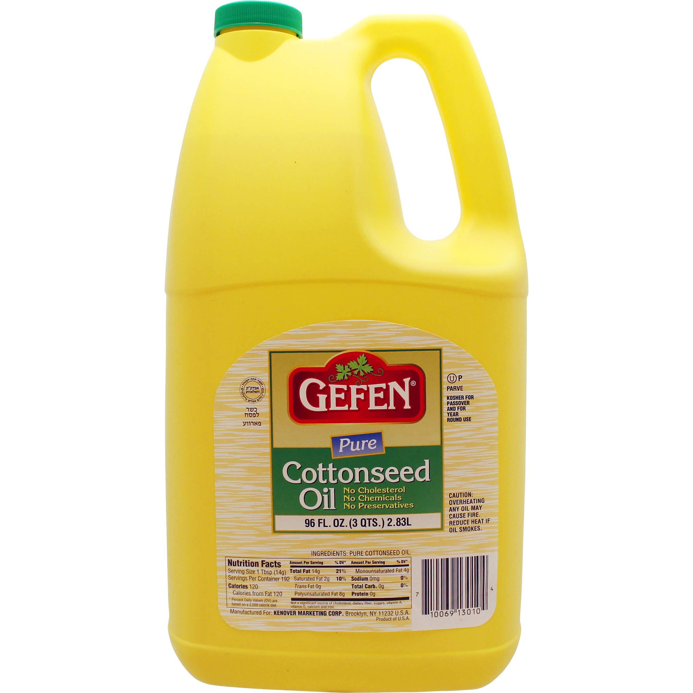 Gefen, Pure Cottonseed Oil, 96Oz Easy Pour Bottle With Handle, Great For Frying Beignets, Certified Kosher