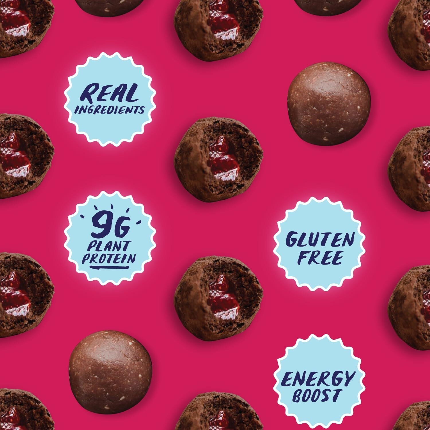 Energy & Protein Packed, Satisfying Gluten-Free Vegan Snack Balls, On-The-Go Convenience - 8 Count Of 5X Balls Each (8 Count Of 5X, Variety Pack) (8-Pack (14.4Oz), Chocolate Peanut Butter & Raspberry)