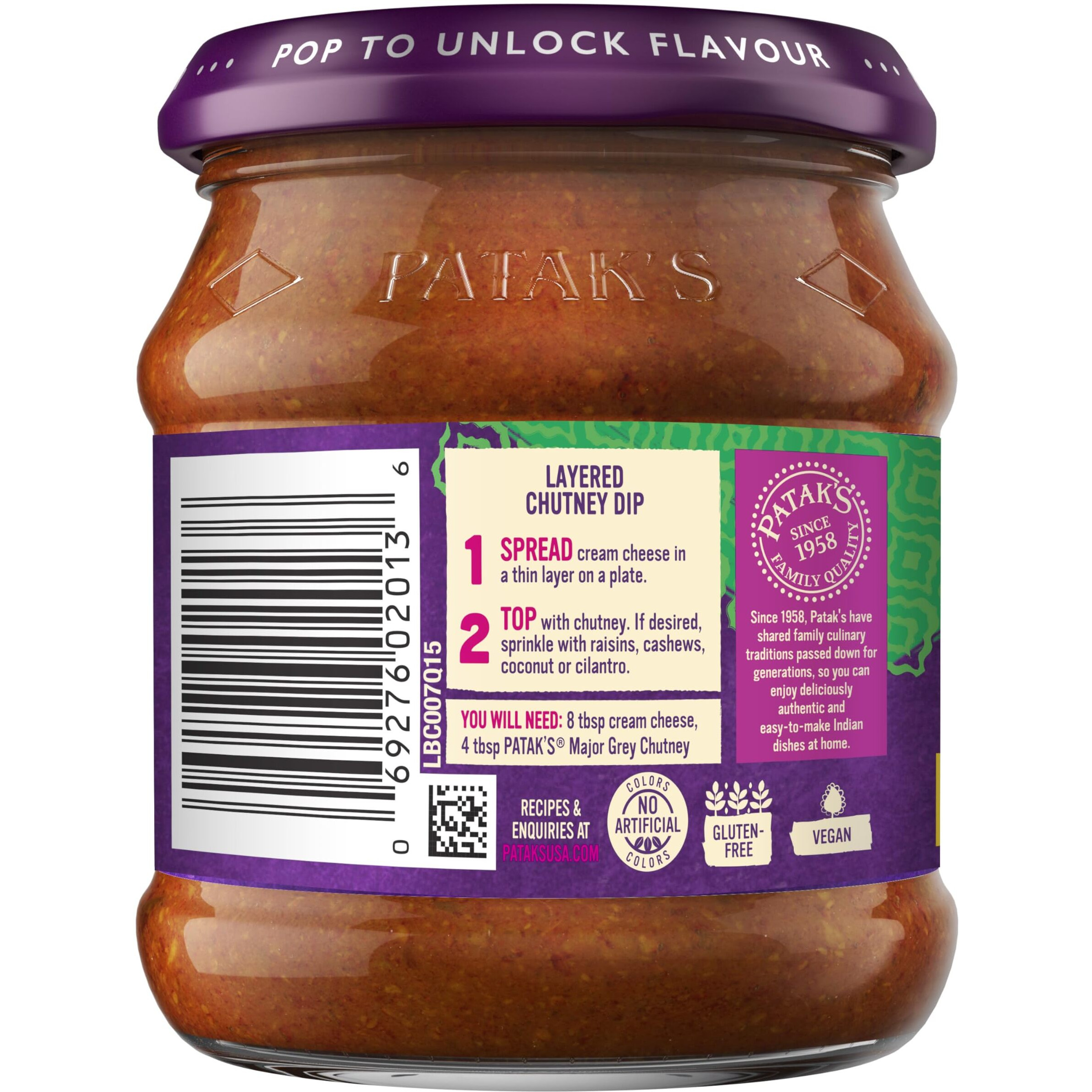 Patak's Major Grey Chutney - 12 Oz (Pack Of 3) - With Mangos, Ginger, And Spices, No Artificial Flavors Or Colors, Gluten Free, Vegetarian Friendly