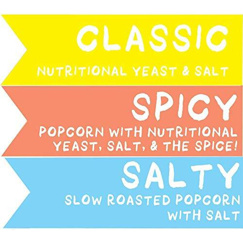 Bjornqorn Popcorn Mini-Mix 15 Pack (3 Flavors) - Vegan & Gluten-Free - (5) Classic, (5) Spicy, (5) Cloudy - (15 1Oz Bags)