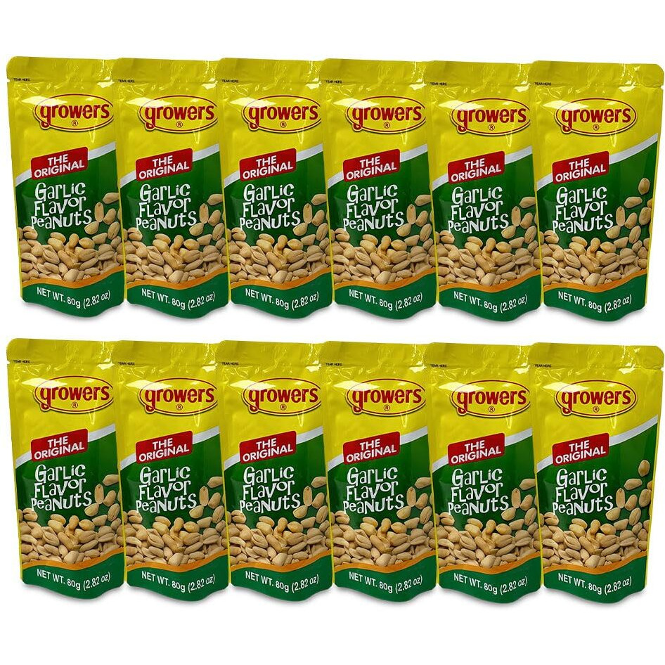 10-Packs Growers Peanut Garlic Flavor 80G Ea