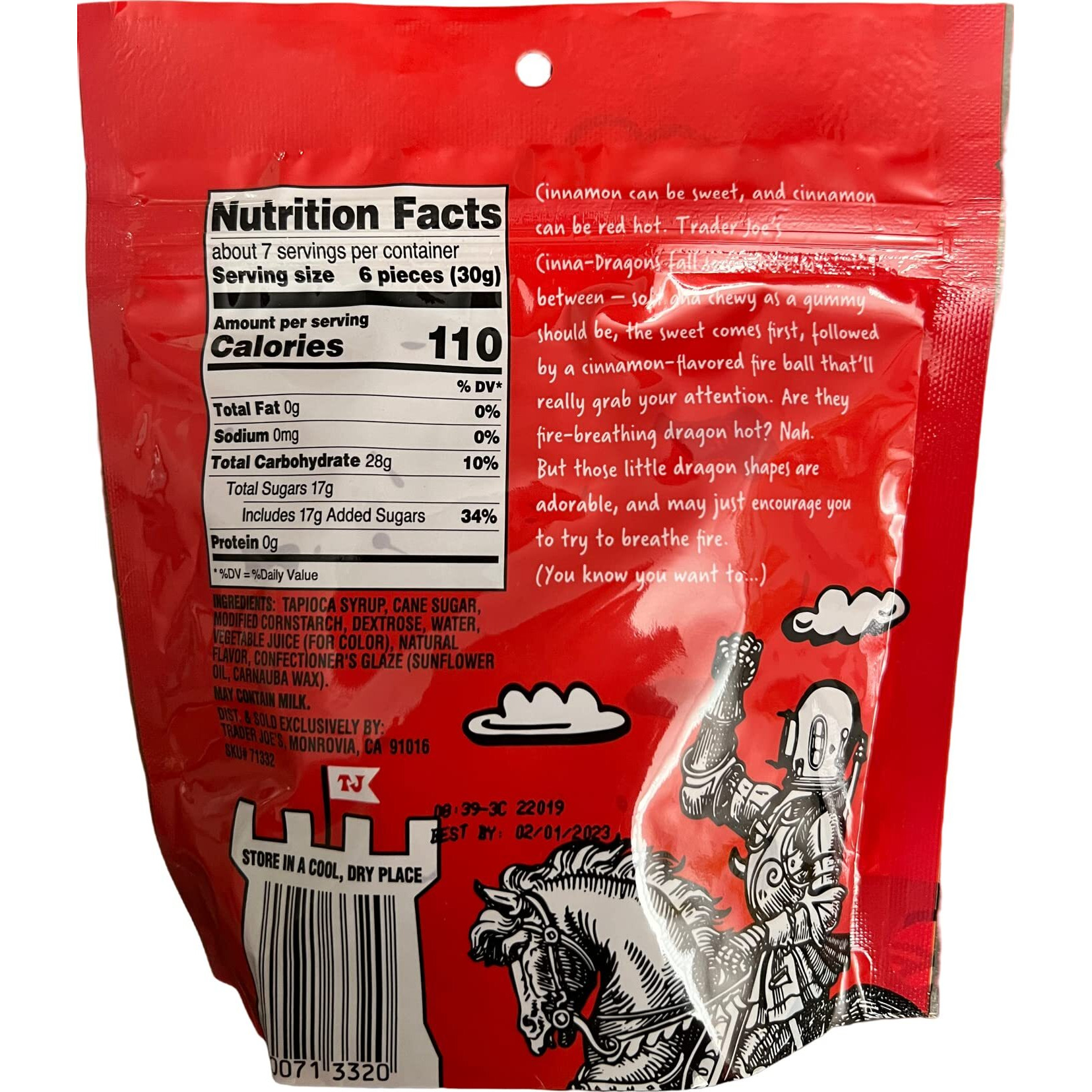 Trader Joe's Cinna-Dragons Cinnamon Flavored Hot Spicy Soft & Chewy Gummy Candy (Pack Of 3)