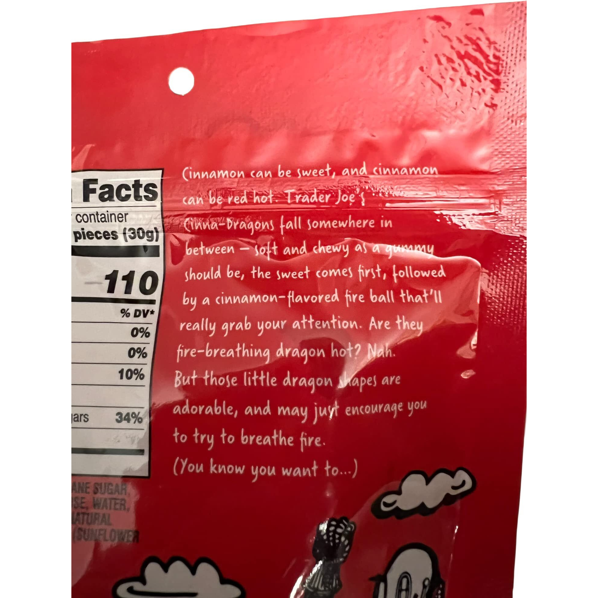 Trader Joe's Cinna-Dragons Cinnamon Flavored Hot Spicy Soft & Chewy Gummy Candy (Pack Of 3)