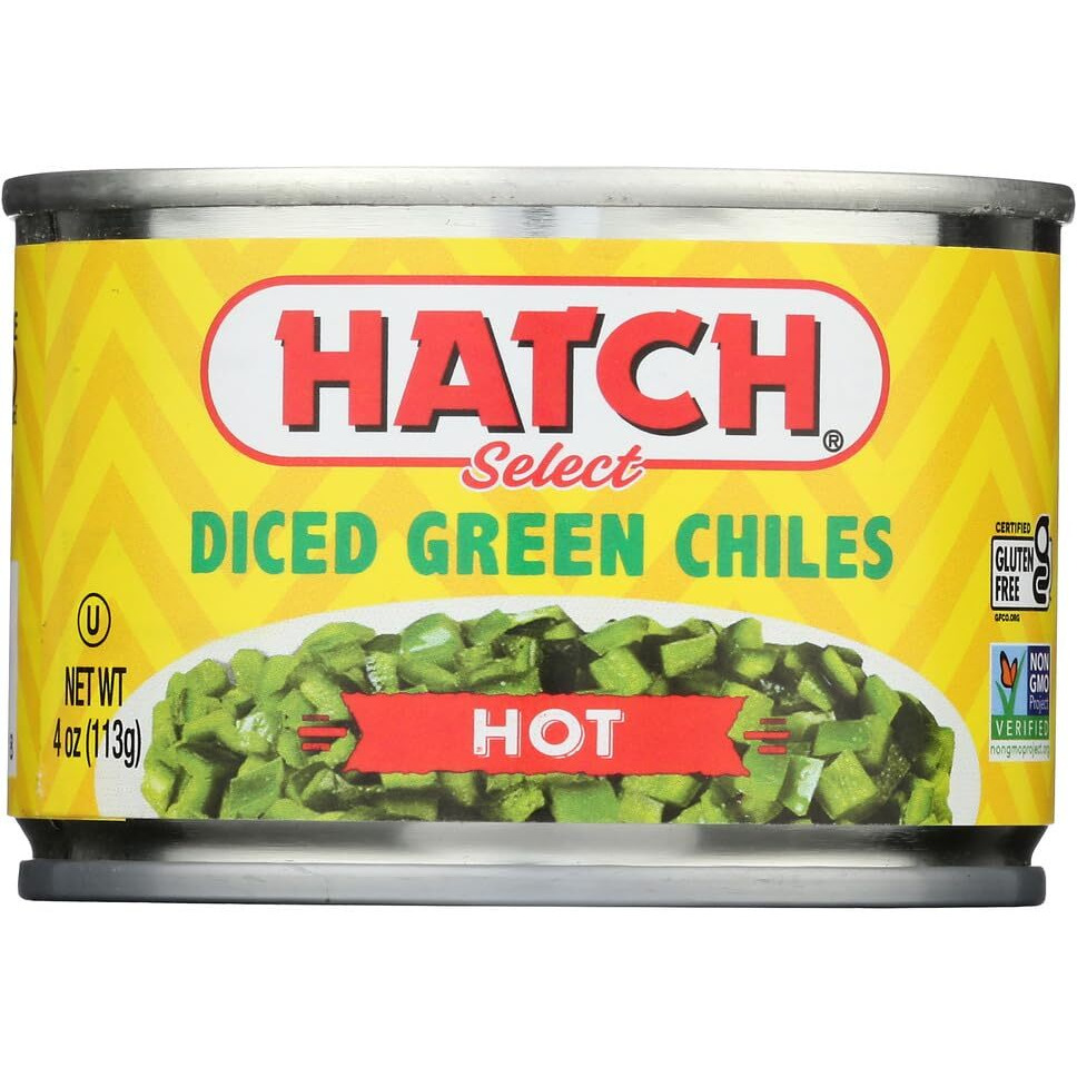 Hatch Diced Green Chiles 4Oz Hot (Qty 6)