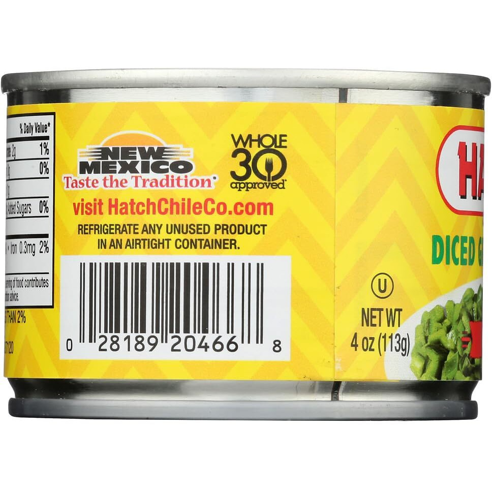 Hatch Diced Green Chiles 4Oz Hot (Qty 6)