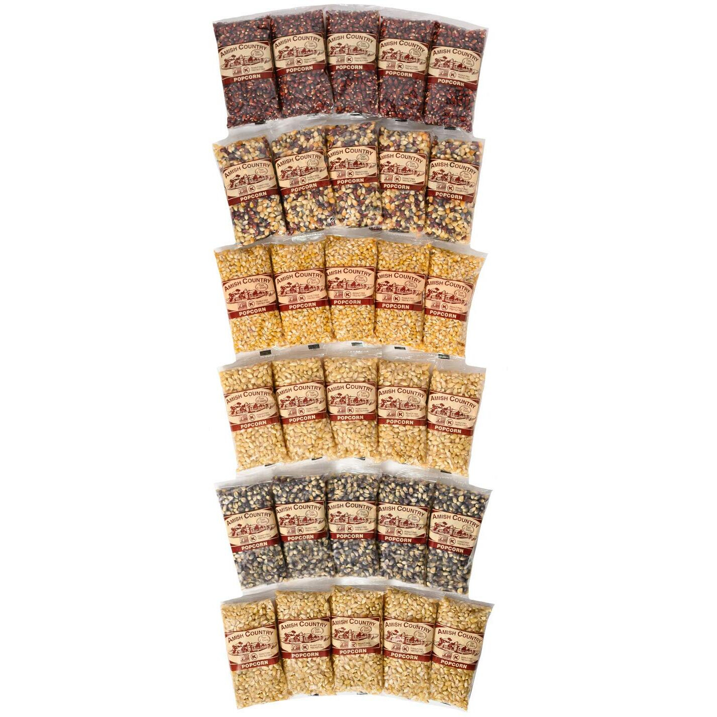 Amish Country Popcorn | 30-4 Oz Bags | Popcorn Kernel Variety Set | Old Fashioned, Non-Gmo And Gluten Free