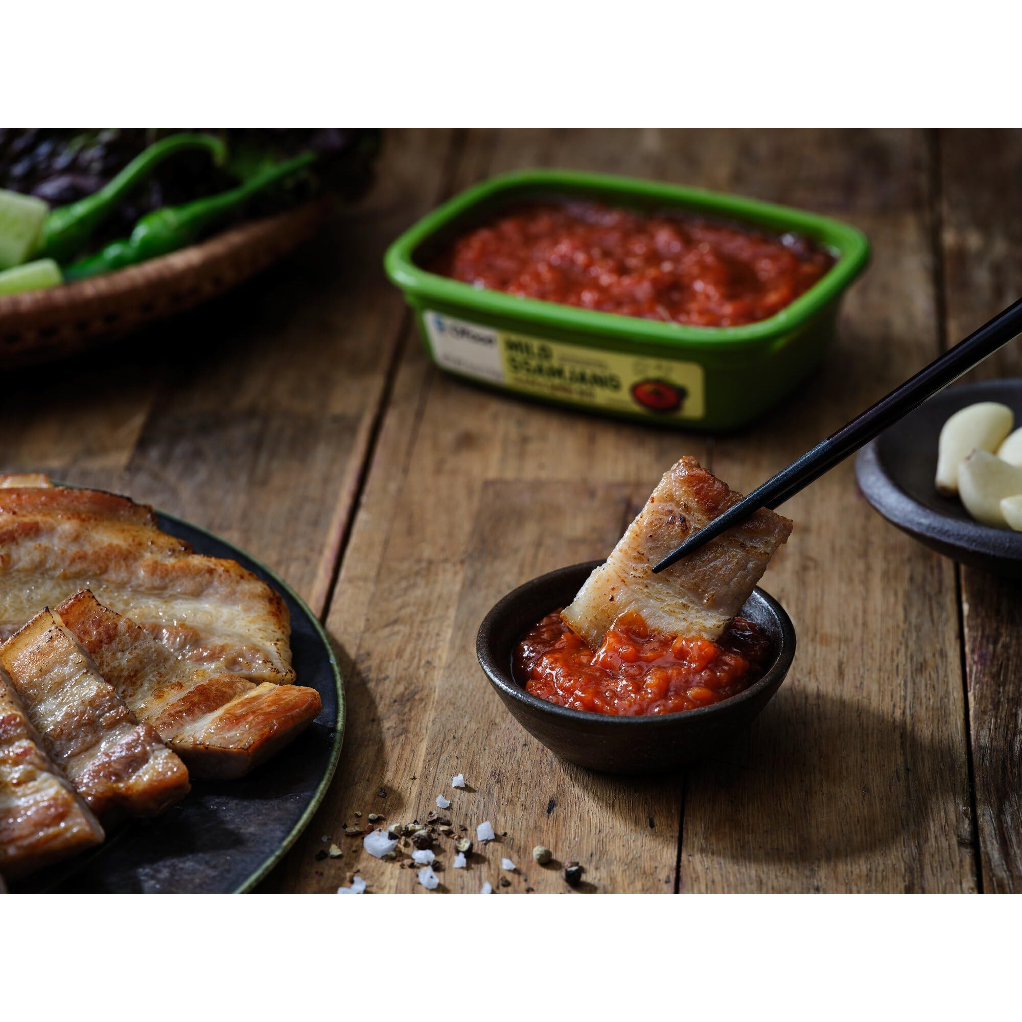 Chung Jung One O'Food Spicy Ssamjang, Korean Spicy Seasoned Soybean Paste Sauce, Perfect For Rice, Noodles, Fresh Vegetables And Meat, Hot & Flavorful (15.9 Oz, 450G)
