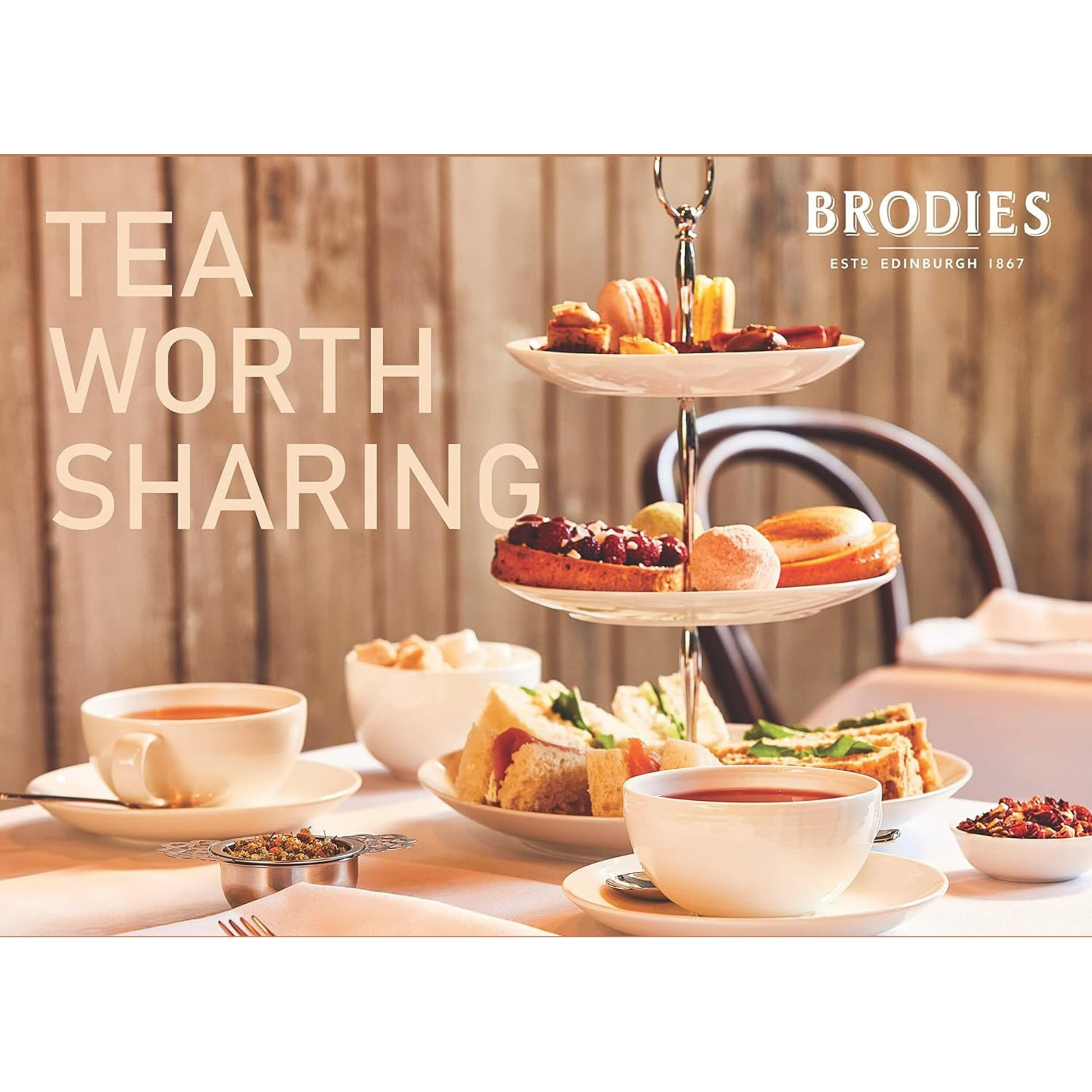 Brodies Tea, Scottish Breakfast Tea, Black Tea Imported From Scotland, Canister Of 50 Bags (Pack Of 1)