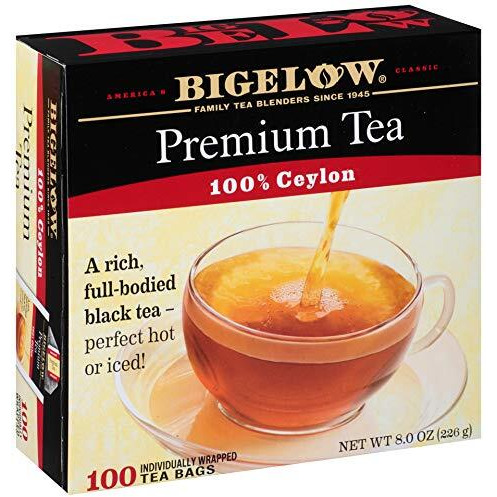 Bigelow 100 Count Premium Blend Black Tea (Case Of 10), Contains 1,000 Total Individually Wrapped Tea Bags, Full Caffeine