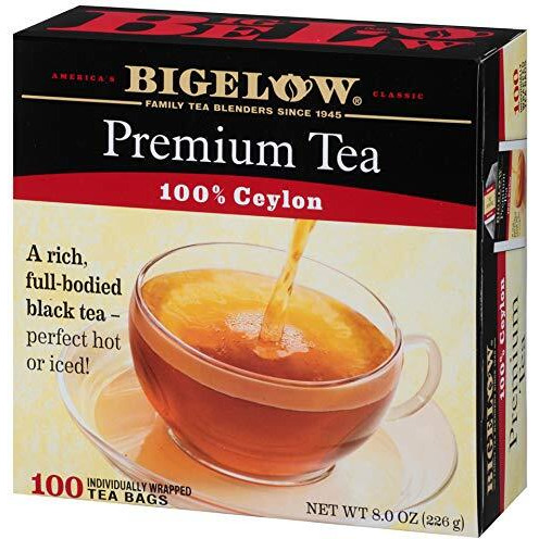 Bigelow 100 Count Premium Blend Black Tea (Case Of 10), Contains 1,000 Total Individually Wrapped Tea Bags, Full Caffeine
