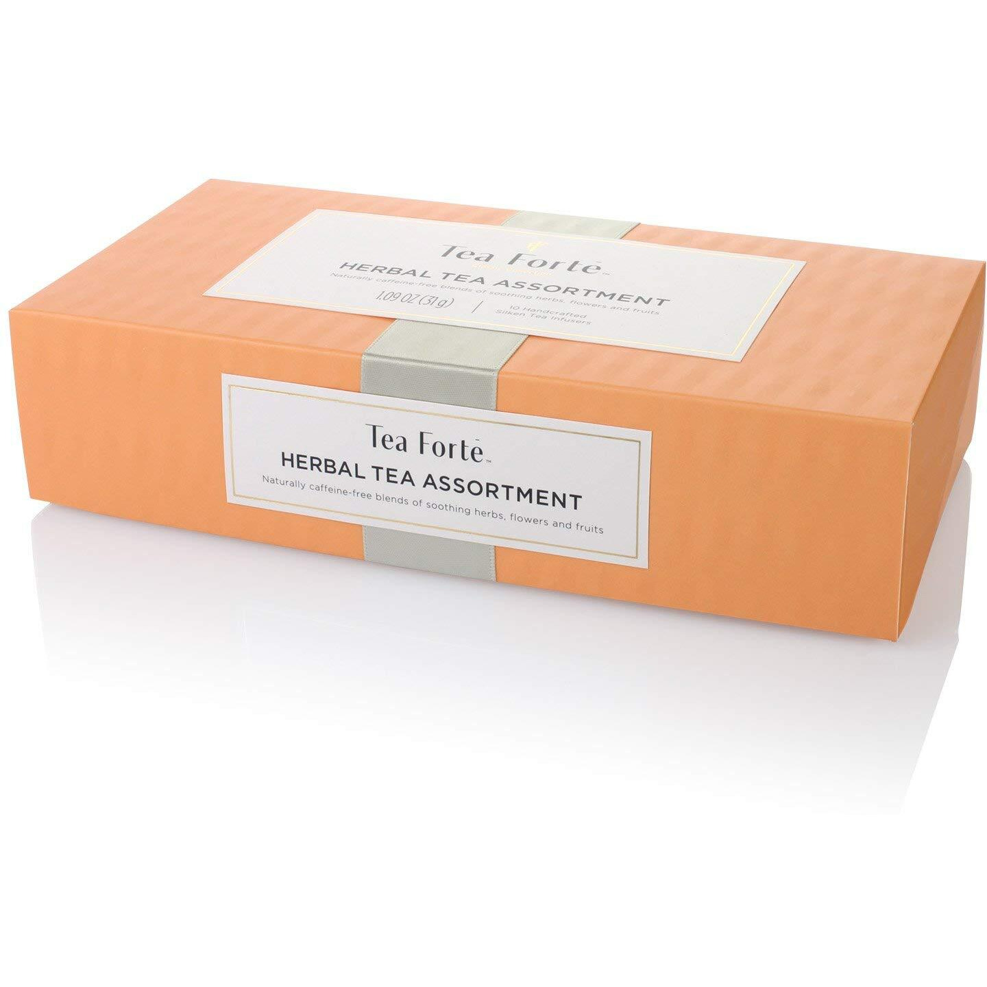 Tea Forte Herbal Tea Assortment, Petite Presentation Box, Sampler Gift Set With Handcrafted Pyramid Infusers, Naturally Caffeine Free, 10 Count (Pack Of 1)