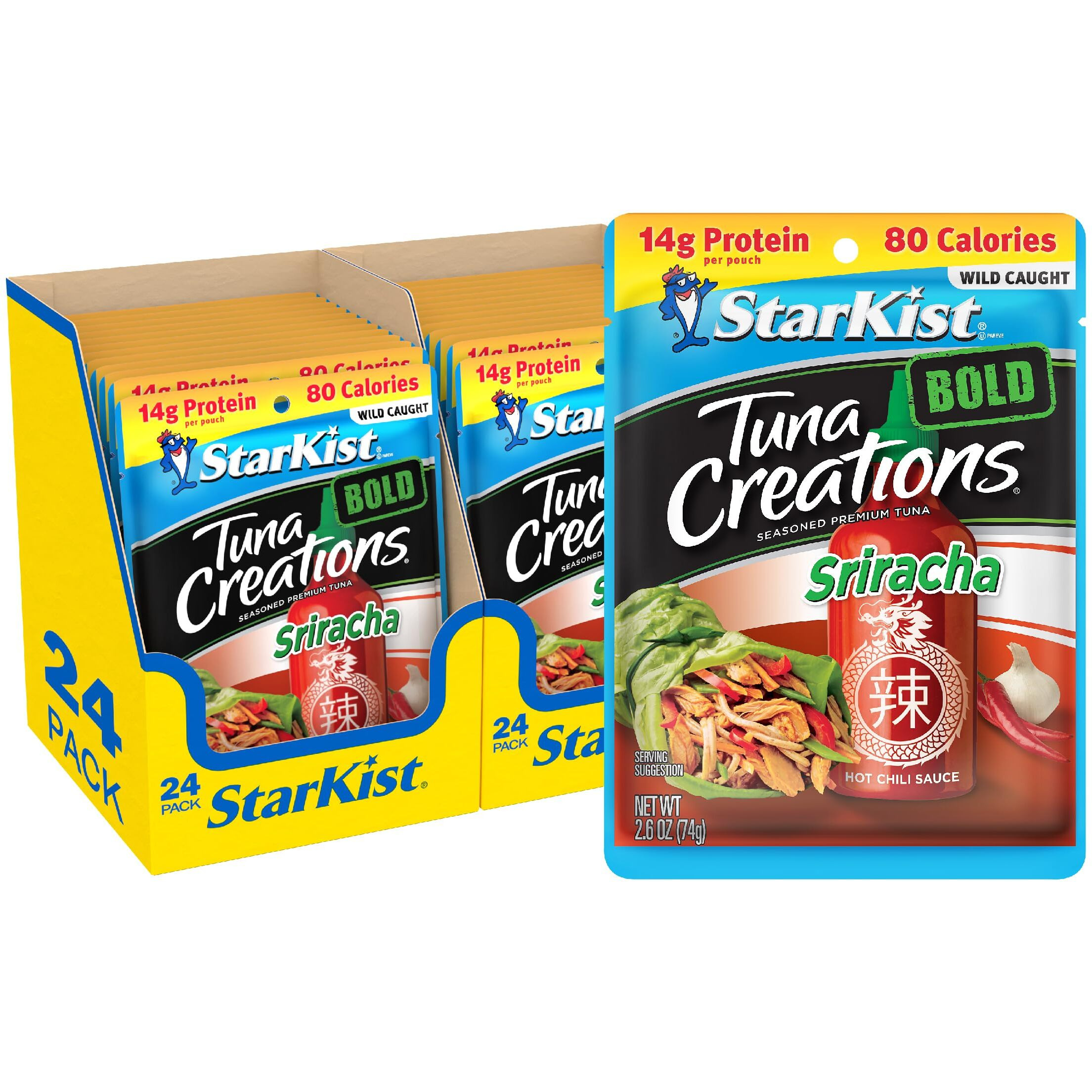 Starkist Tuna Creations Bold, Sriracha, 2.6 Oz, Pack Of 24