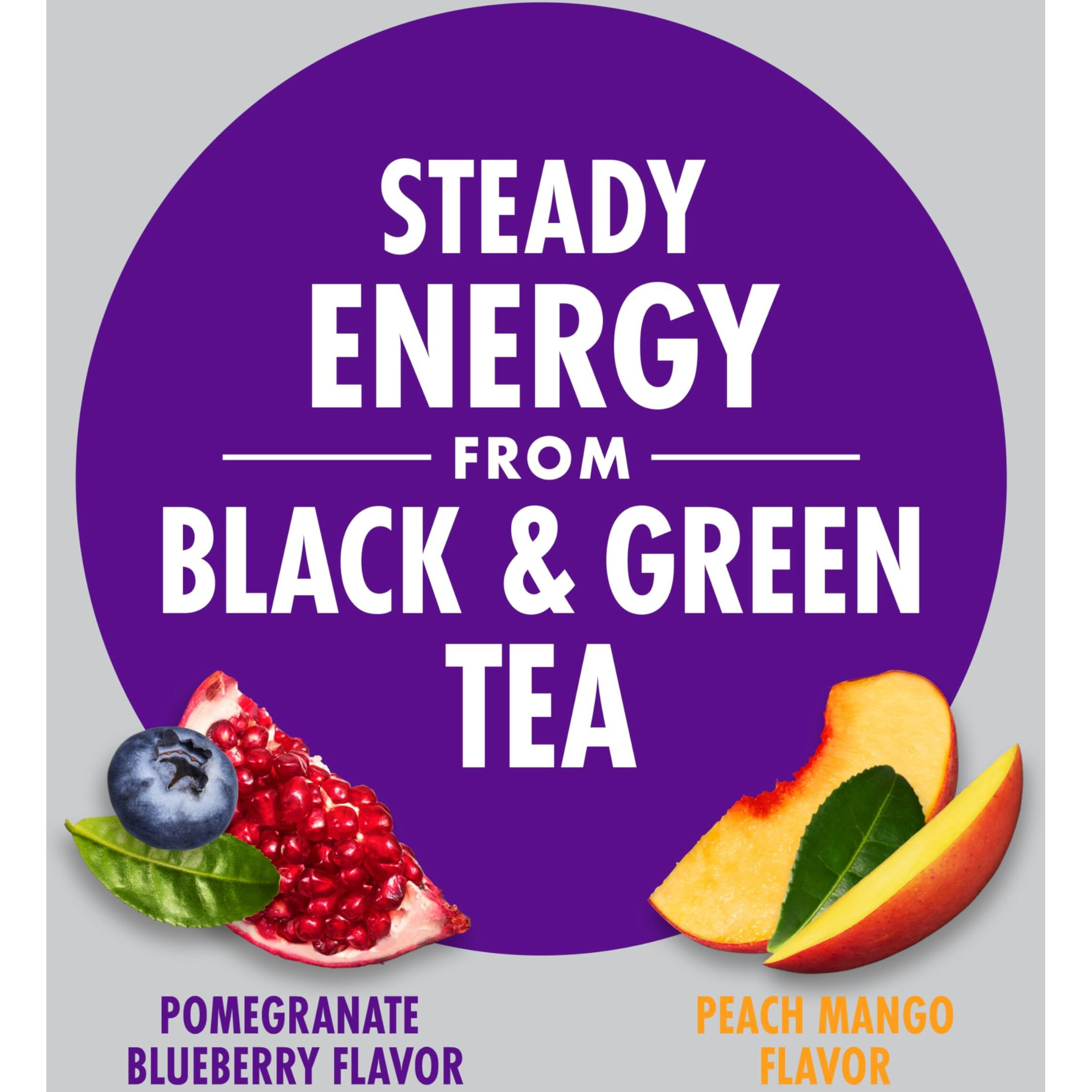 V8 +Energy Pomegranate Blueberry And Peach Mango Juice Energy Drinks, 8 Fl Oz Can (24 Pack)