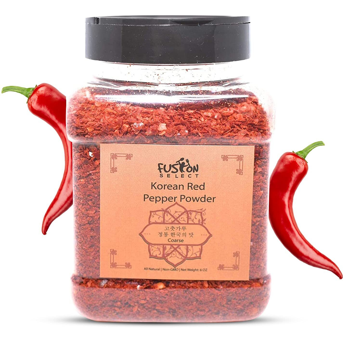 Fusion Select Korean Premium Non-Gmo Gluten Free Red Chili Pepper Flakes Powder, Crushed Red Pepper Premium Gochugaru For Kimchi Seasoning, Chicken, Pork, Fish, Vegetables Hot Pepper Flakes (12 Oz)