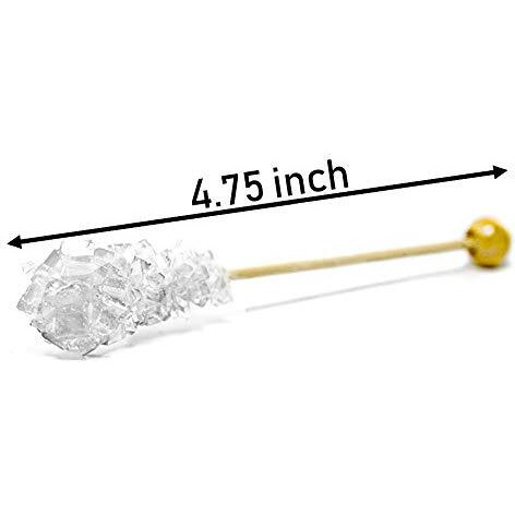 White Sugar Sticks Individually Wrapped Perfect For Coffee Tea And Drinks, Barista Swizzle Sticks And Rock Candy Crystals, 25 Pieces