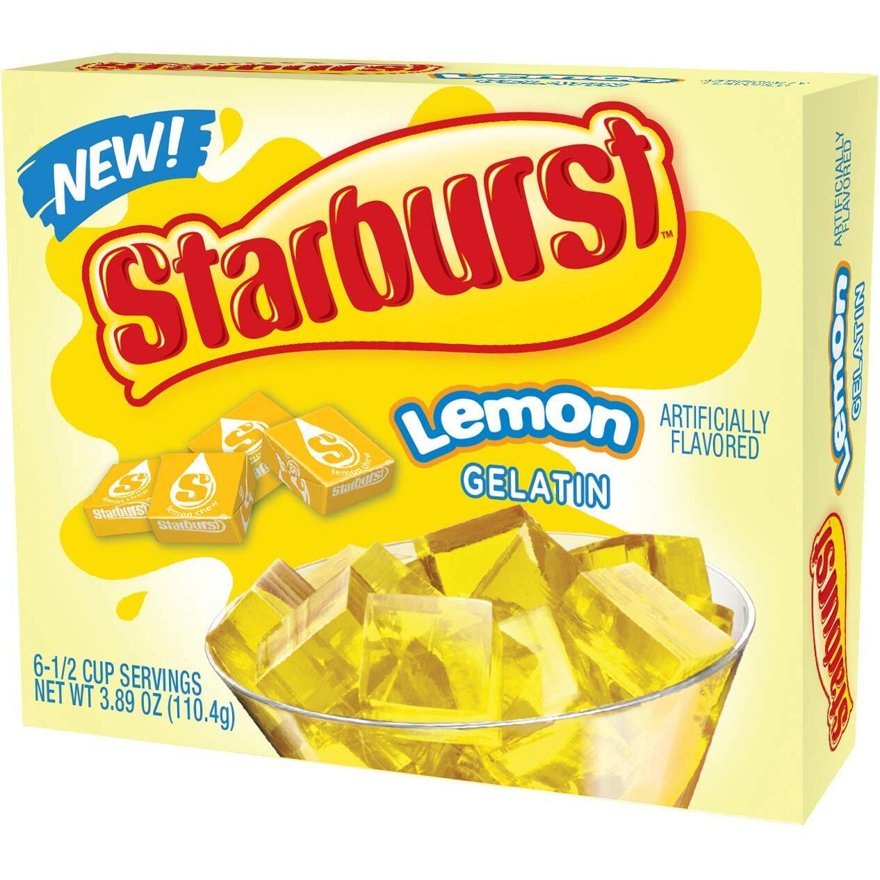 Starburst Gelatin Variety Pack, 4 Flavor Lemon, Blue Raspberry, All Pink Strawberry, And Cherry (3.89 Oz Each)