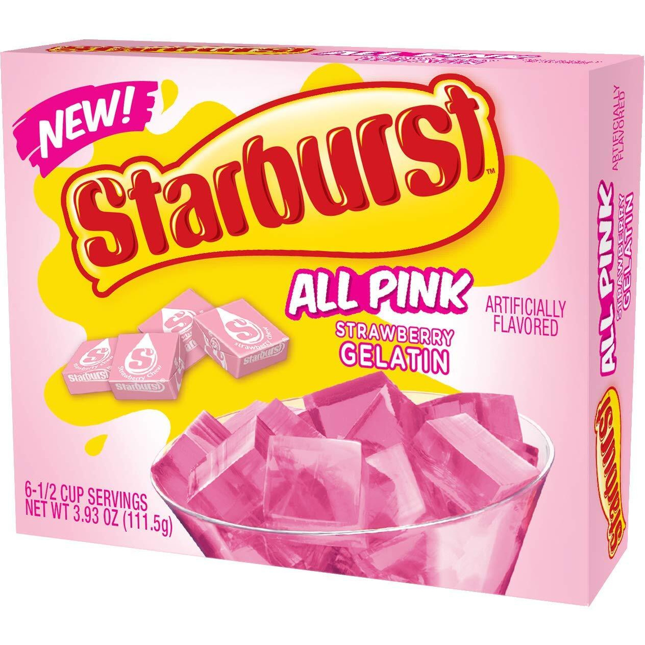 Starburst Gelatin Variety Pack, 4 Flavor Lemon, Blue Raspberry, All Pink Strawberry, And Cherry (3.89 Oz Each)