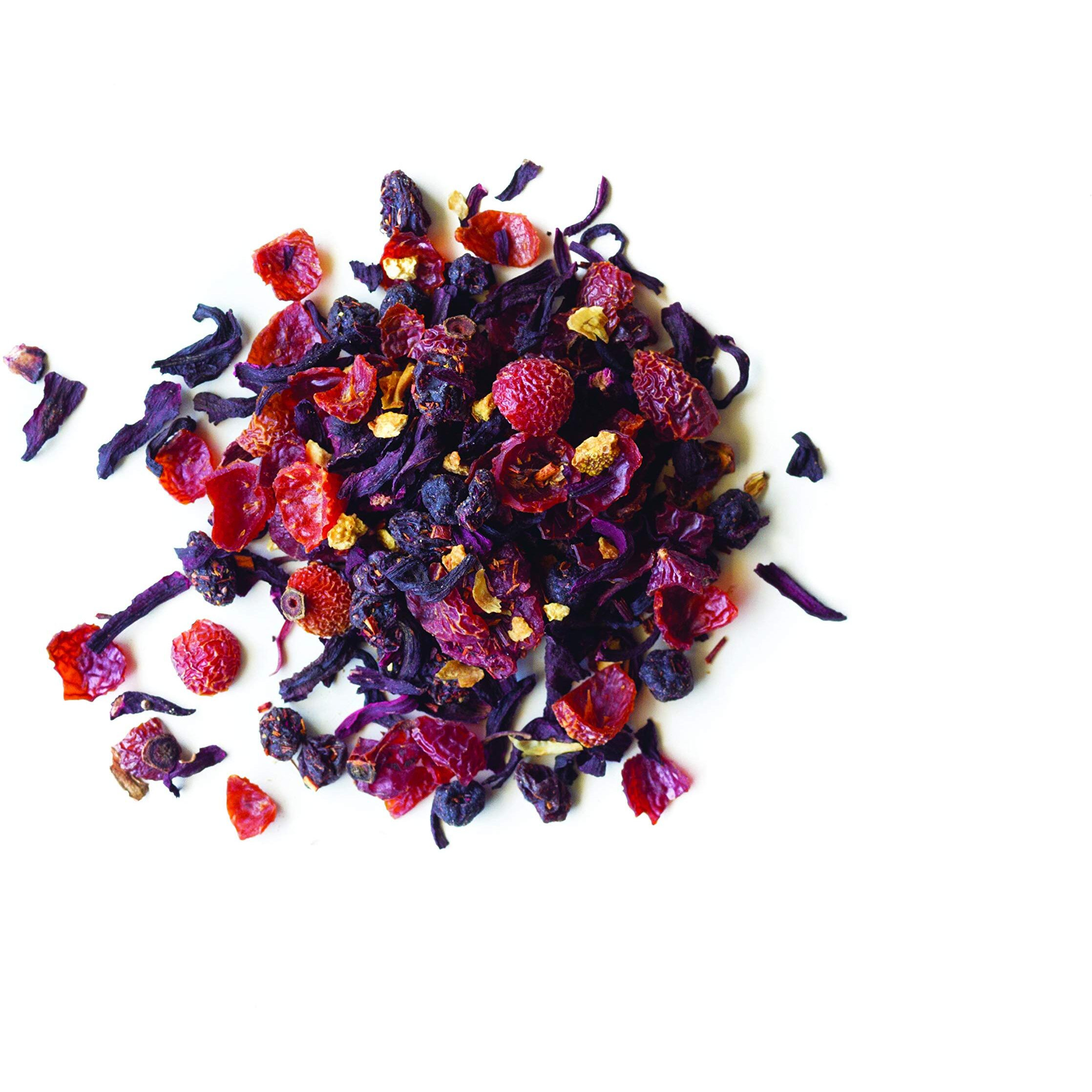 Rishi Tea Scarlet Loose Leaf Herbal Tea | Immune Support, Usda Certified Organic, Caffeine-Free Berry Fruit Blend, Antioxidants, Nutrient Dense | 1 Lb Bag, Makes 75 Cups