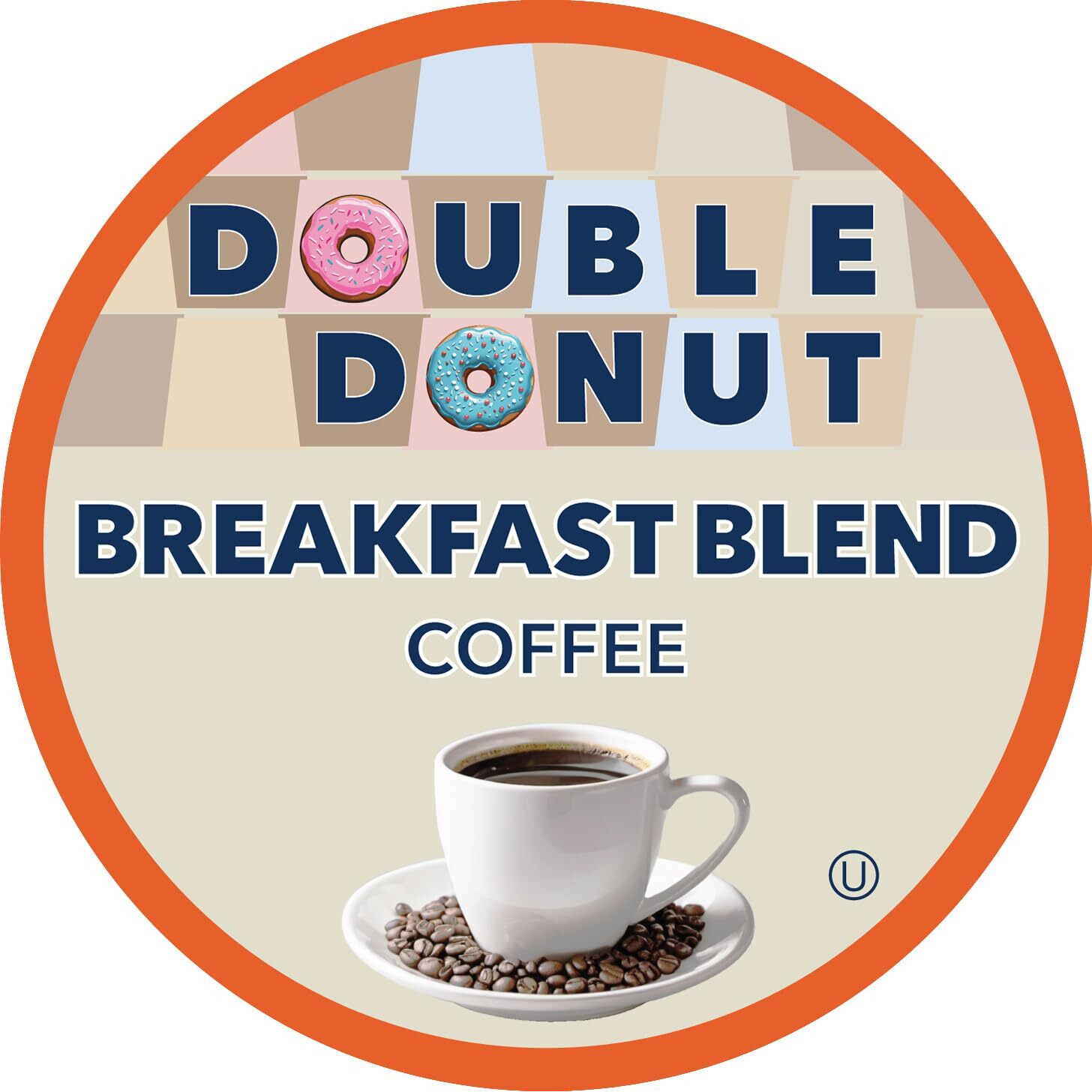 Double Donut Breakfast Blend Fresh Medium Roast Coffee Singleserve Pods For Keurig K Cup Brewer Machines 24 Capsules Per Box