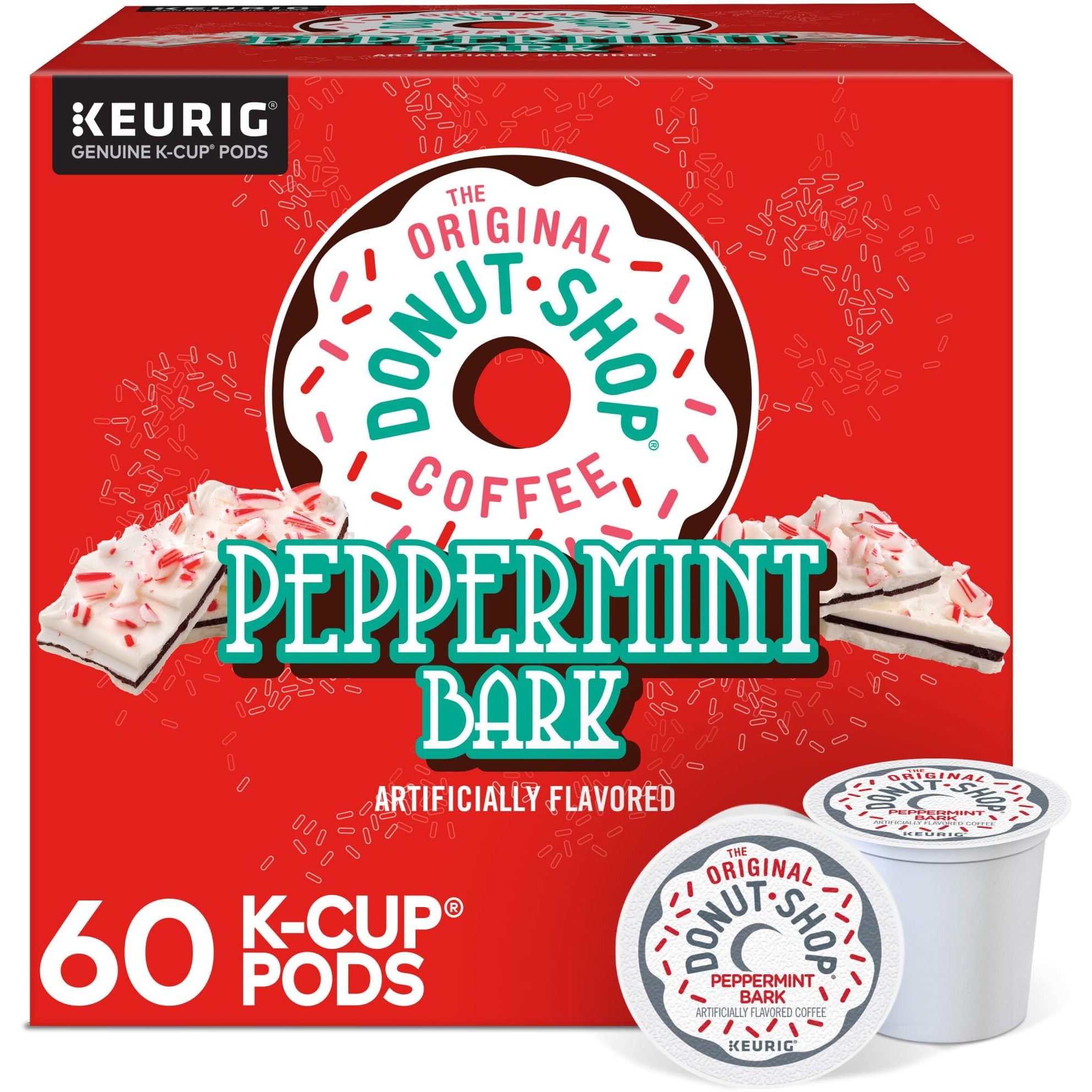 The Original Donut Shop Peppermint Bark Keurig Single-Serve K-Cup Pods, Light Roast Coffee, 60 Count