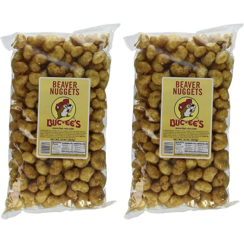 Buc-Ees Beaver Nuggets Gluten-Free Sweet Corn Puff Snacks Bundle Pack Of (2) 26 Ounces Total