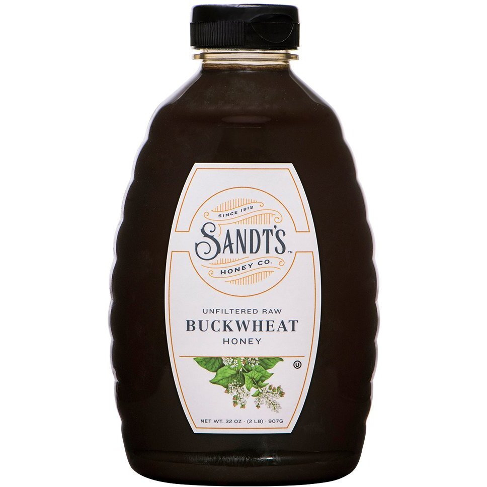 Sandt's Buckwheat Honey, Unfiltered Raw Honey, Non-Gmo Genuine, Pure Honey (2 Lbs)