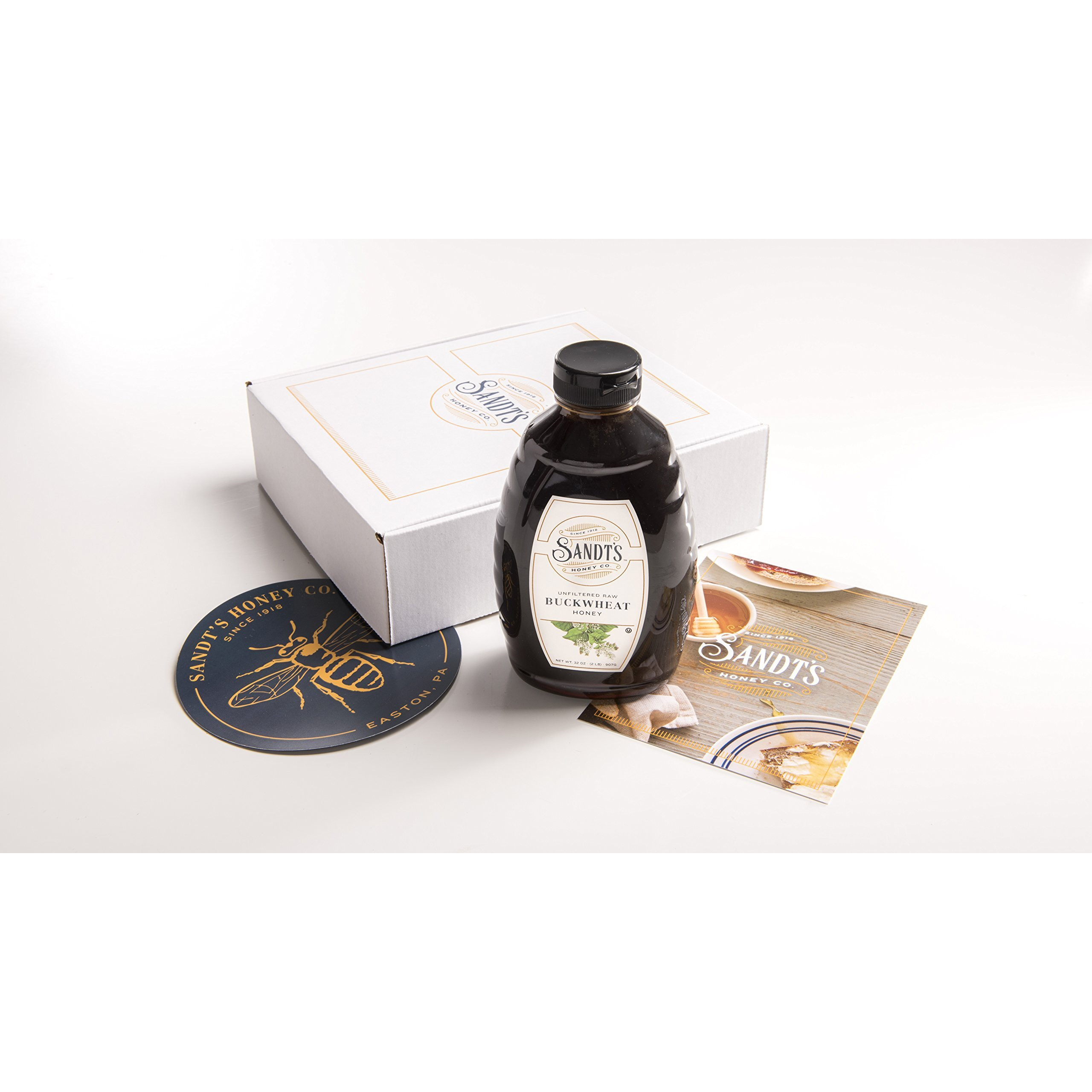 Sandt's Buckwheat Honey, Unfiltered Raw Honey, Non-Gmo Genuine, Pure Honey (2 Lbs)