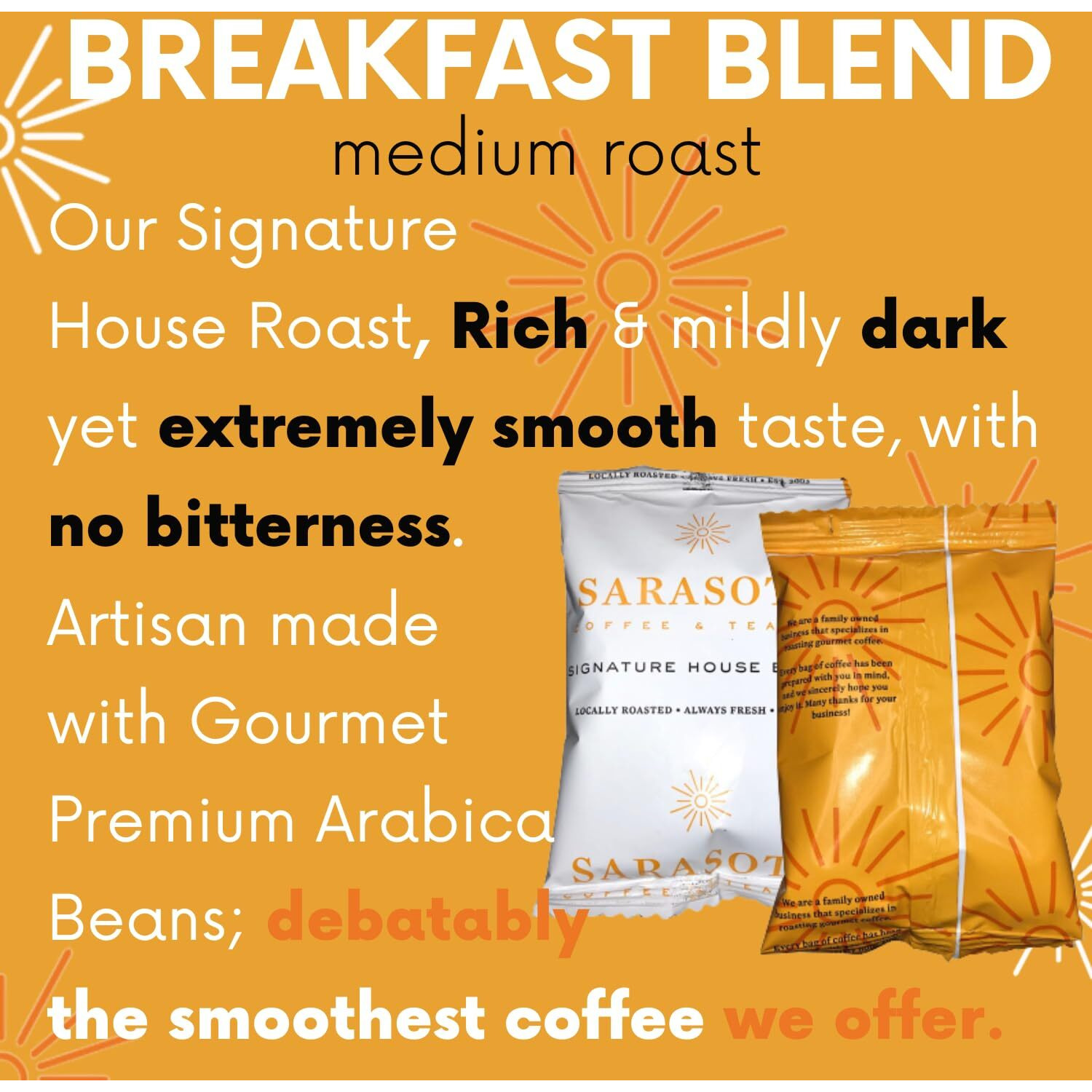Coffee Packets, Breakfast Blend Medium Roast Coffee Packs, Coffee Singles, Coffee Packets Single Serve, Individual Coffee Packets, Coffee Singles Packets For 12 Cup Coffee Maker, (2 Ounce, Pack Of 36)