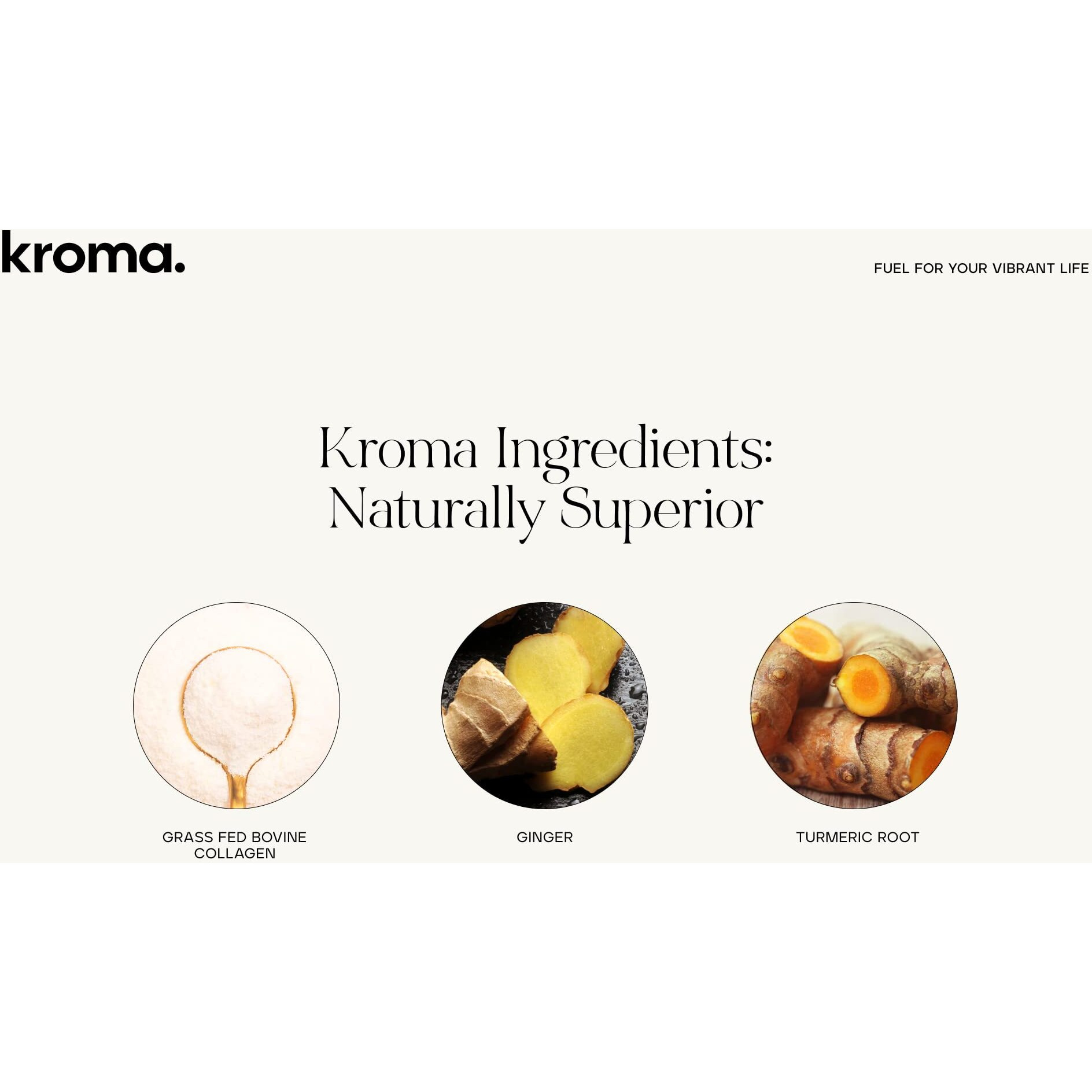 Kroma Premium Chicken Bone Broth, Dairy & Gluten Free Powder Mix With Collagen, Protein, Turmeric, Ginger, Gelatin & Other Organic Ingredients, Promotes Gut Health & Healthy Skin, Hair & Nails - 7 Packets