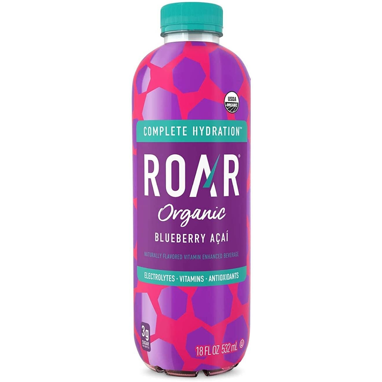 Roar Organic Electrolyte Infusions - 4-Flavor Variety Pack - With Antioxidants, B Vitamins, Low-Sugar, Coconut Water Infused Beverage 18 Fl Oz With Oasis Snacks Sticker (4 Flavor Variety, Pack Of 8)