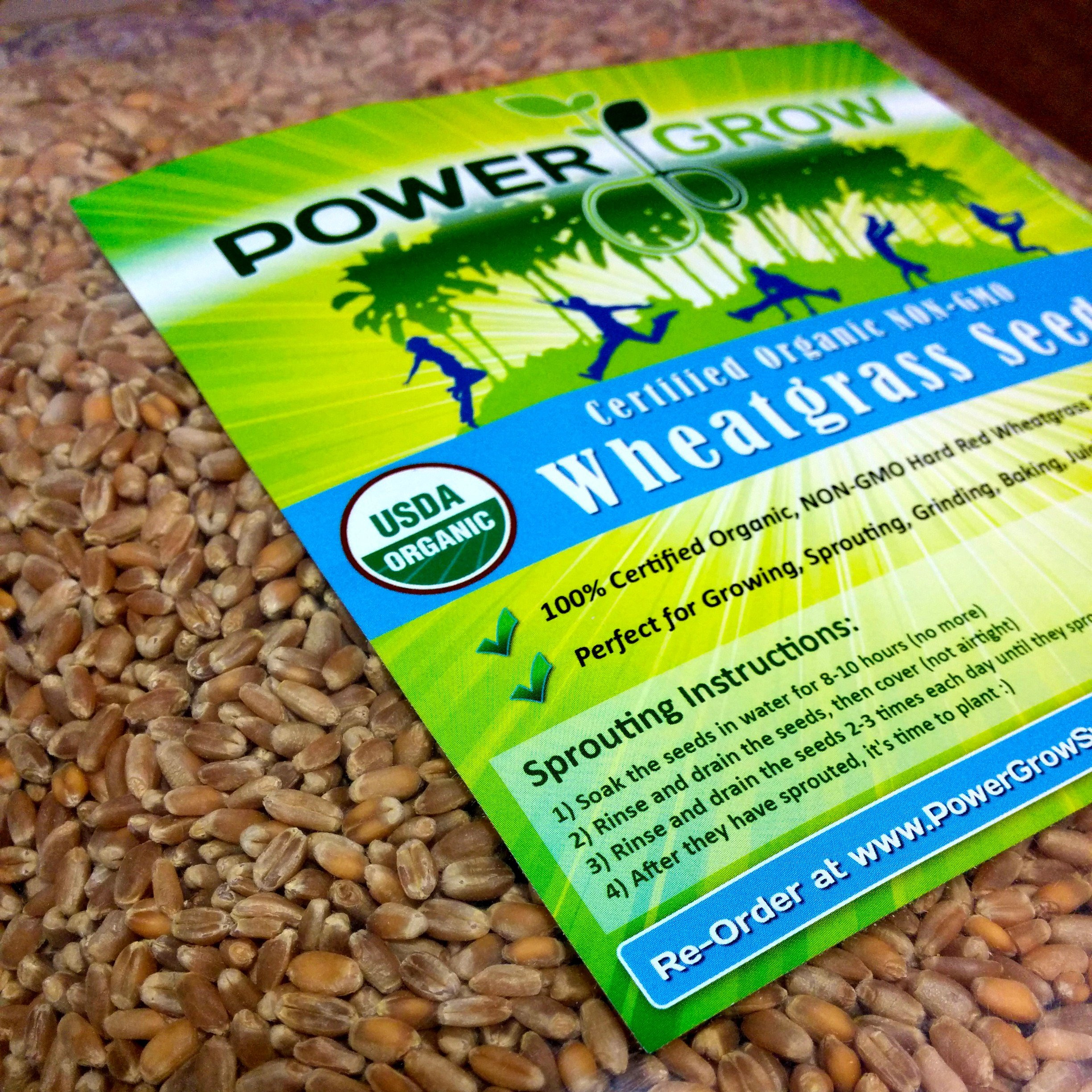 Organic Wheatgrass Seed - Certified Organic Hard Red Wheat By Powergrow (5 Pound)