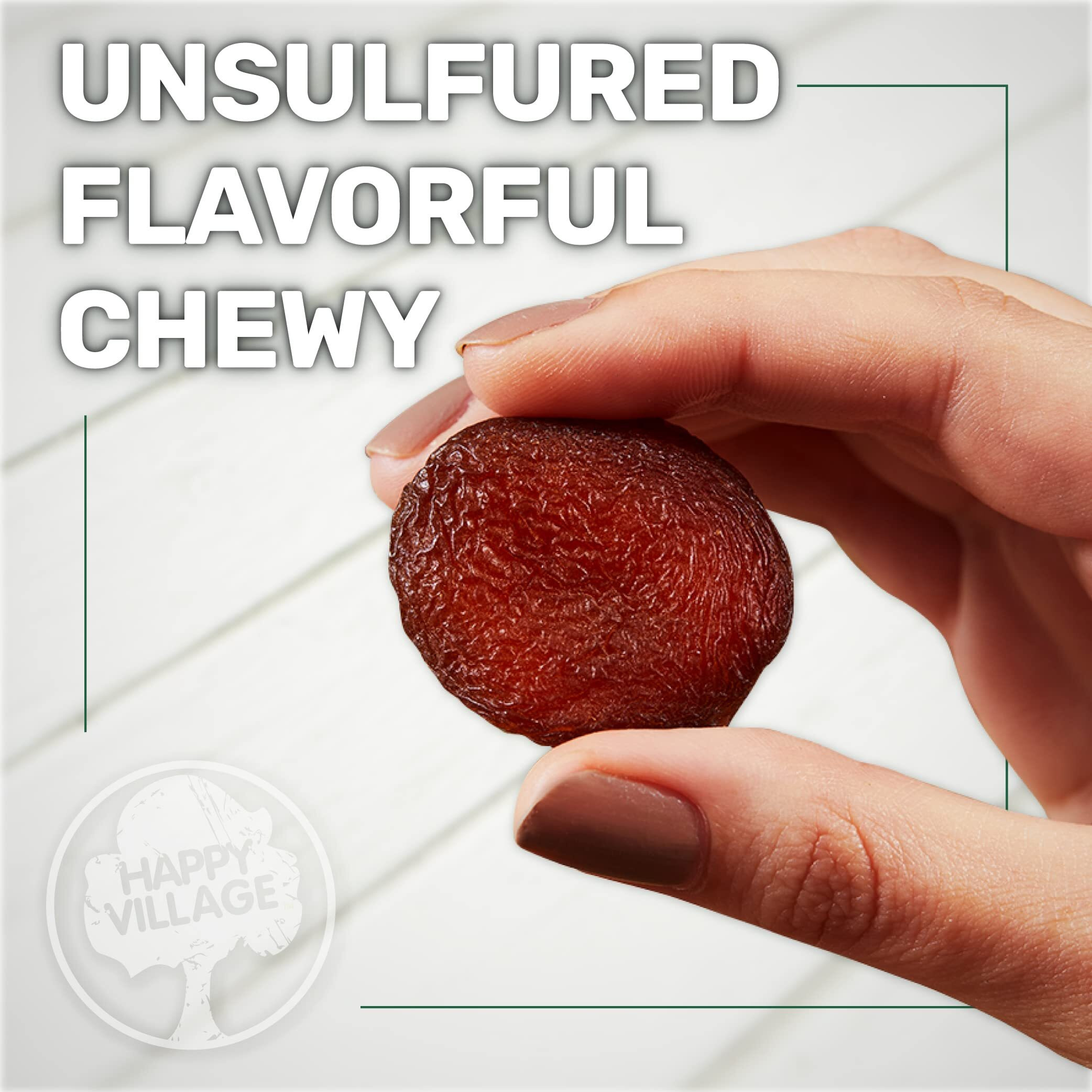 Happy Village Organic Turkish Dried Apricots, No Sugar Added Dried Fruit, 40 Oz Resealable Pack - Kosher, Non-Gmo, Unsweetened, Unsulfured, Vegan Sun-Dried Apricot