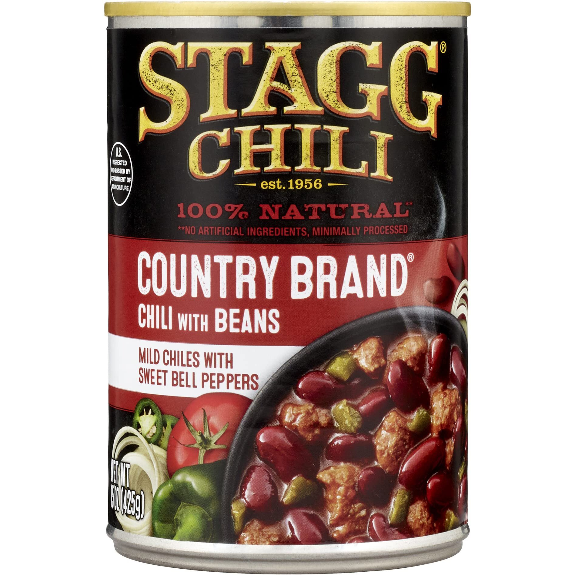 Stagg Country Brand Chili With Beans, 15 Ounce (Pack Of 12)