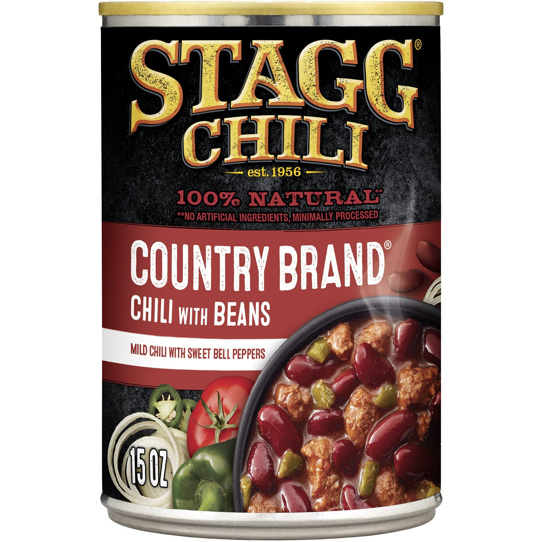 Stagg Country Brand Chili With Beans, 15 Ounce (Pack Of 12)
