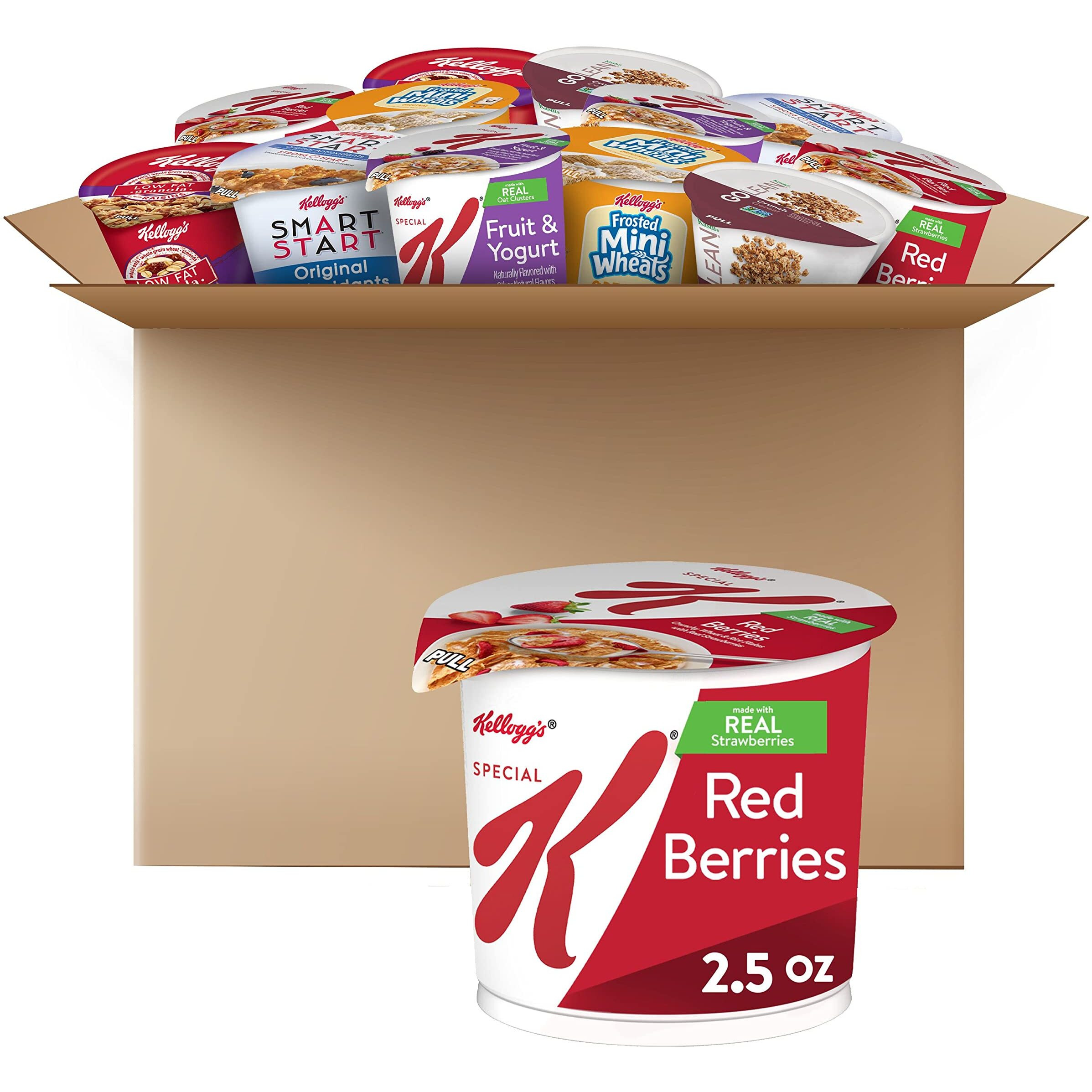 Kellogg's Wellness Assortments Breakfast Cereal In A Cup, Variety, 2.2Oz (60 Count)