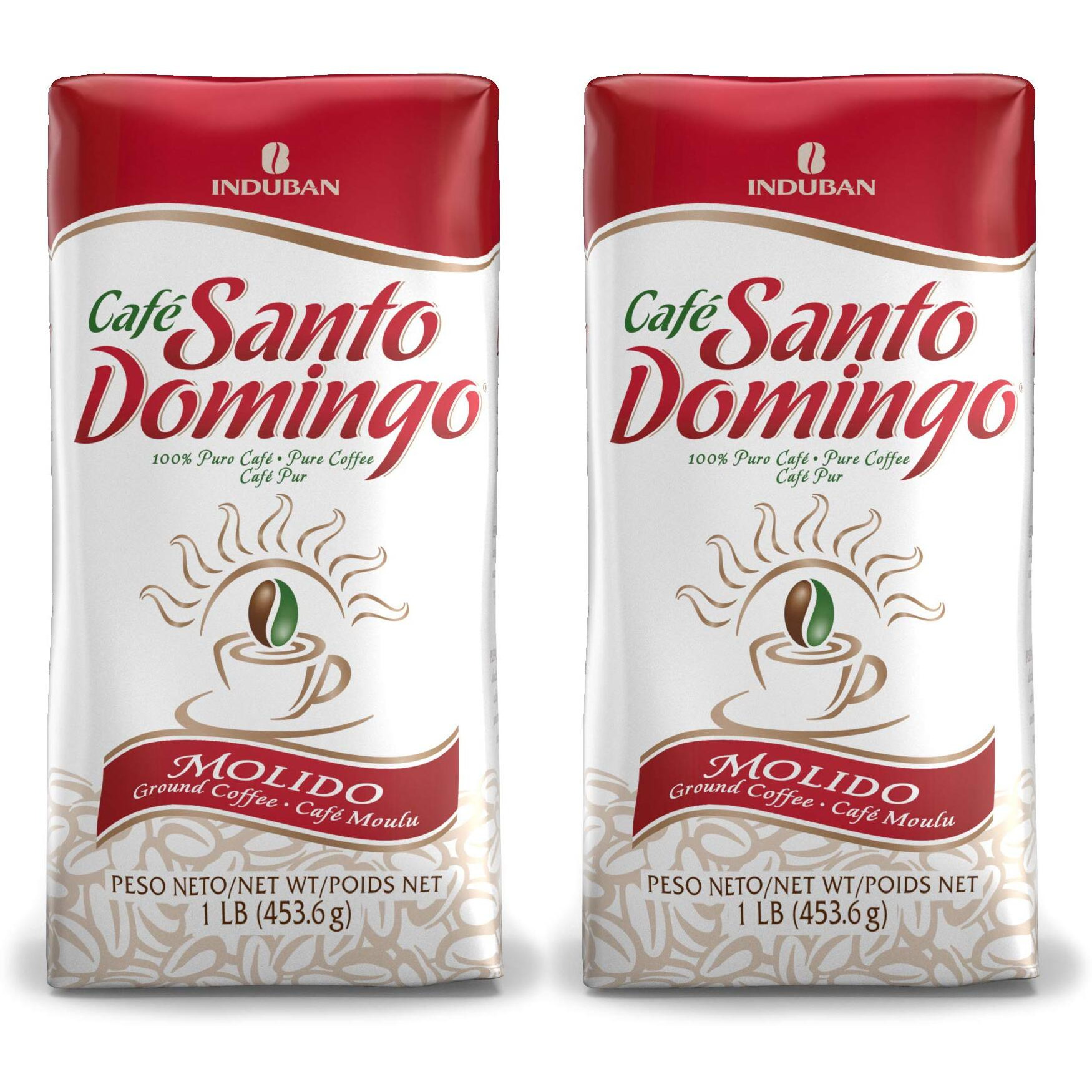 Caf   Santo Domingo, 16 Oz Bag, Ground Coffee, Medium Roast - Product From The Dominican Republic (Pack Of 2)