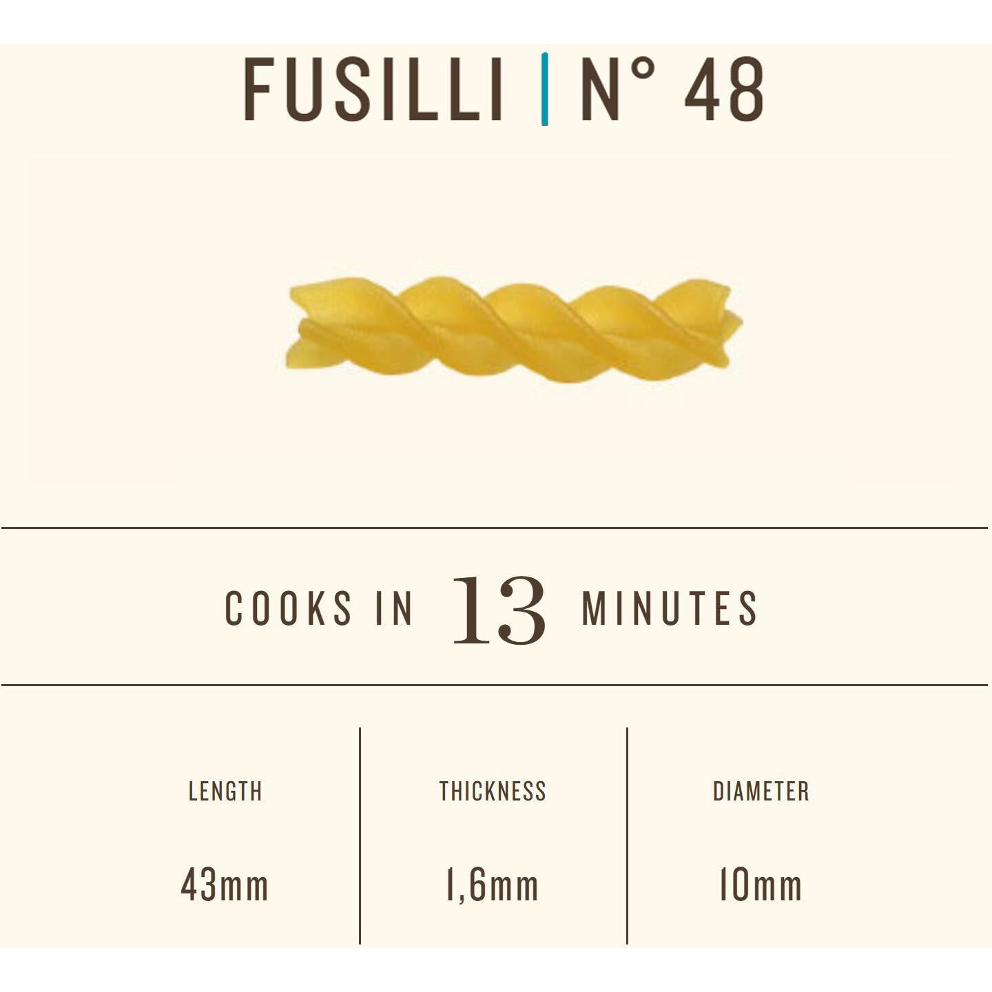 Rummo Gluten Free Fusilli N.48 - Gluten Free Fusilli Pasta Noodles, Made With Brown Rice & Corn, Pasta From Italy - 12 Ounce (Pack Of 5)