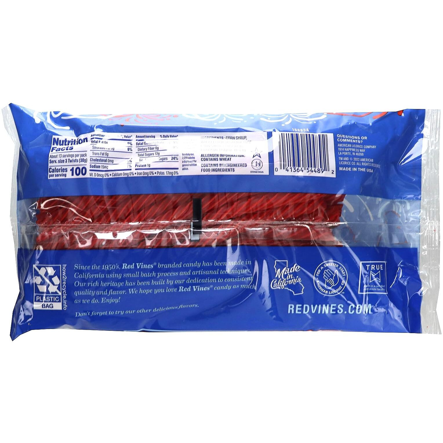 Red Vines Red Licorice Twists, Original Red Flavor, Soft & Chewy Candy, 14Oz Bags