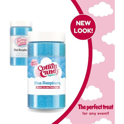 Cotton Candy Express Floss Sugar Variety Pack, 10 - 11Oz Plastic Jars Of Pina Colada, Orange, Bubble Gum, Grape, Watermelon, Green Apple, & More