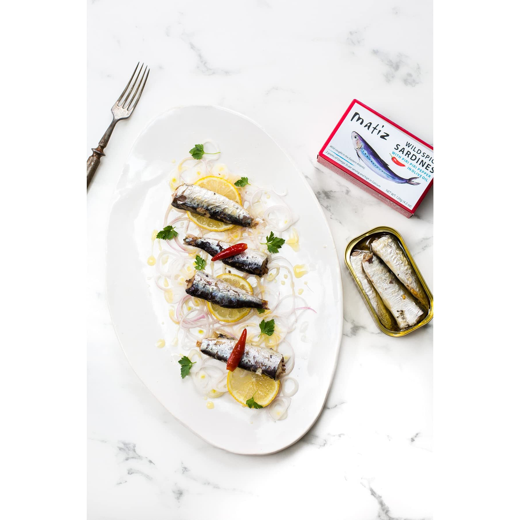 Matiz Spicy Wild Spanish Sardines In Olive Oil And Piri Piri Pepper, 4.2 Oz (12 Pack) | Imported From Spain | Wild-Caught And Hand-Packed |